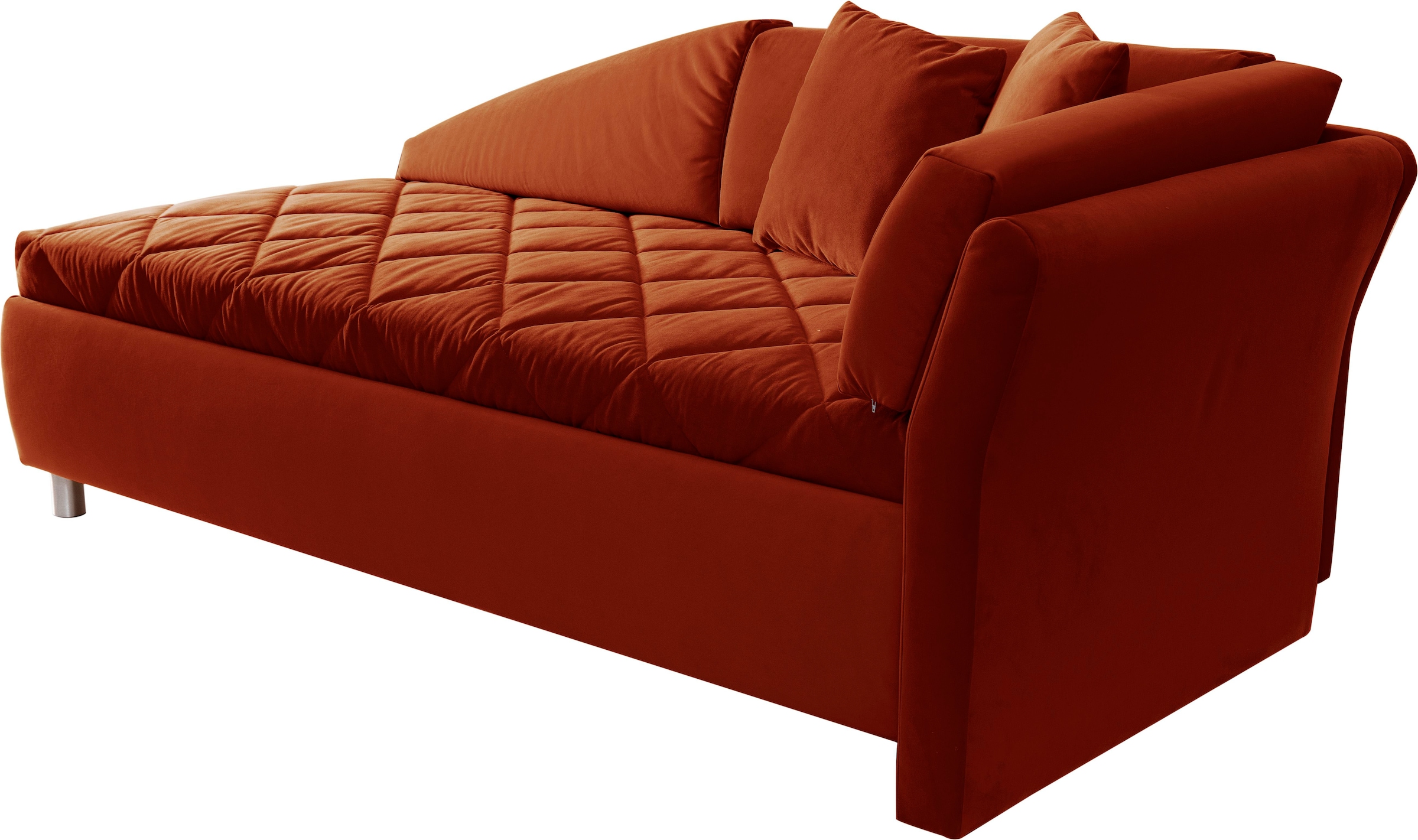 alina Schlafsofa, Bettkasten, Zierkissen-Set aus: 2 Stk. 40x40cm, 1 Stk. 30x30cm