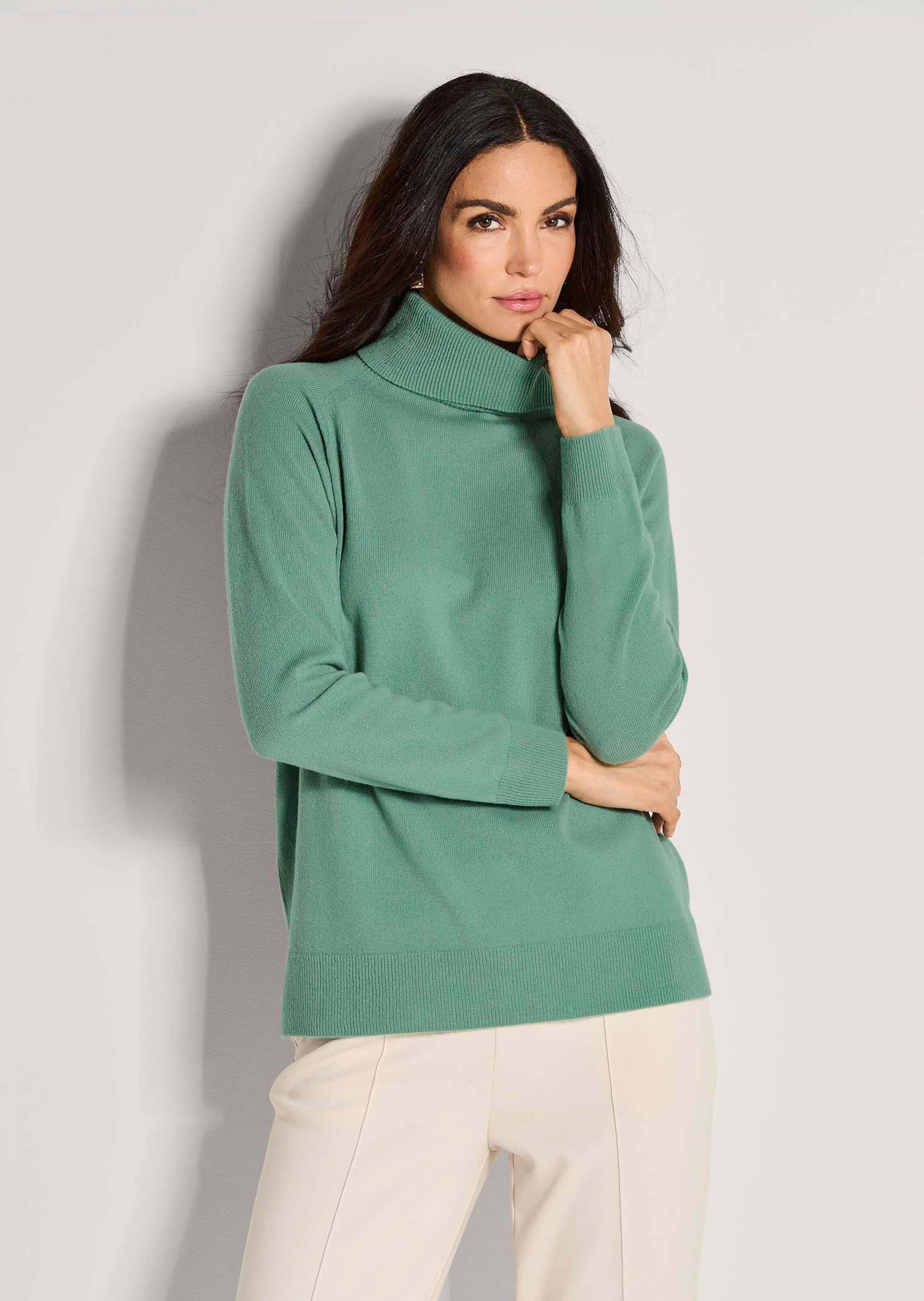 MADELEINE Rollkragenpullover »Kaschmirpullover Rollkragenpullover mit Rippstrick-Details« Aus Good-Cashmere