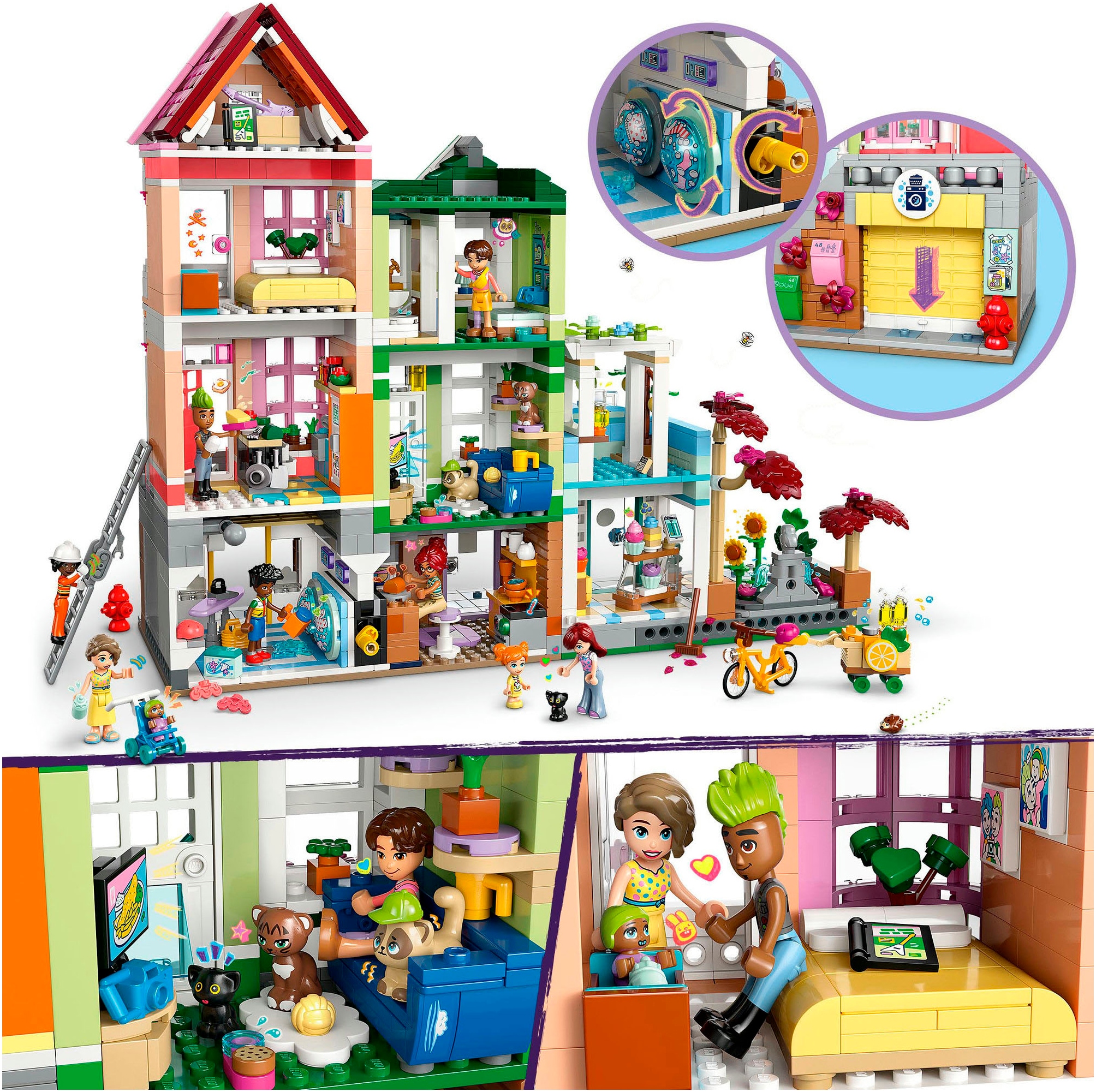 LEGO® Konstruktionsspielsteine »Heartlake City Wohn- und Einkaufsstraße (42670), LEGO Friends«, (2040 St.), Made in Europe