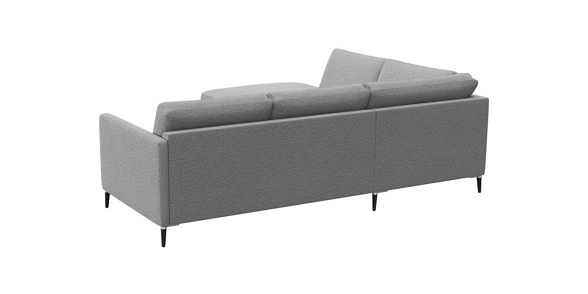 FLEXLUX Ecksofa »Fiore, L-Form«, schmale Armlehnen, Füße Alu/schwarz, B/T 234/225cm, Kaltschaum im Sitz