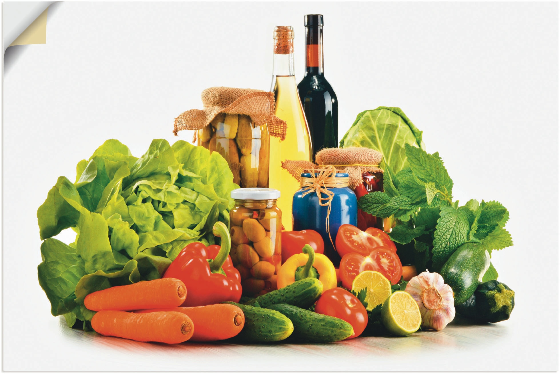 I«, Größen Rechnung Wandaufkleber versch. Poster Wandbild Lebensmittel, als Alubild, Artland oder kaufen »Gemüse (1 auf Leinwandbild, St.), Stillleben in