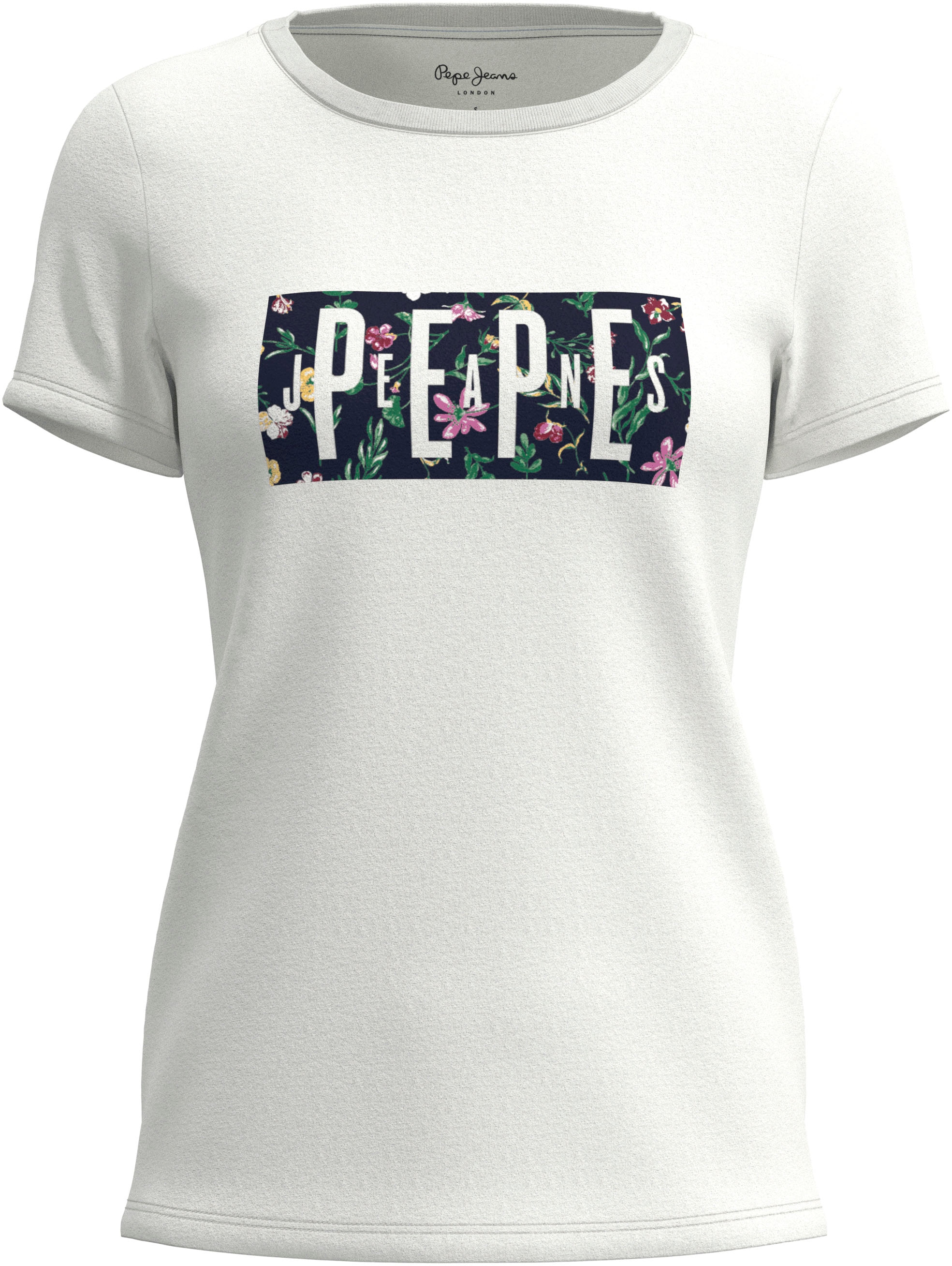 Pepe Jeans T-Shirt »PATSY«, tollem figurbetonter und bei Frontprint mit markentypischem ♕ in Passform