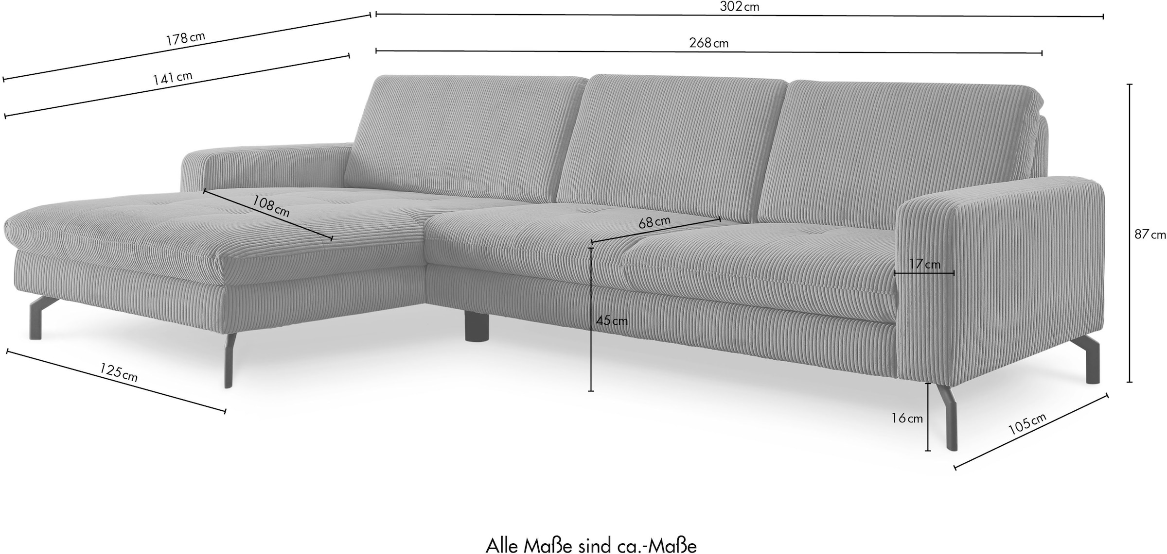 Die PlanBar Ecksofa »MP-IN20110 L-Form mit Federkern-Polsterung« optional mit Funktionen erhältlich
