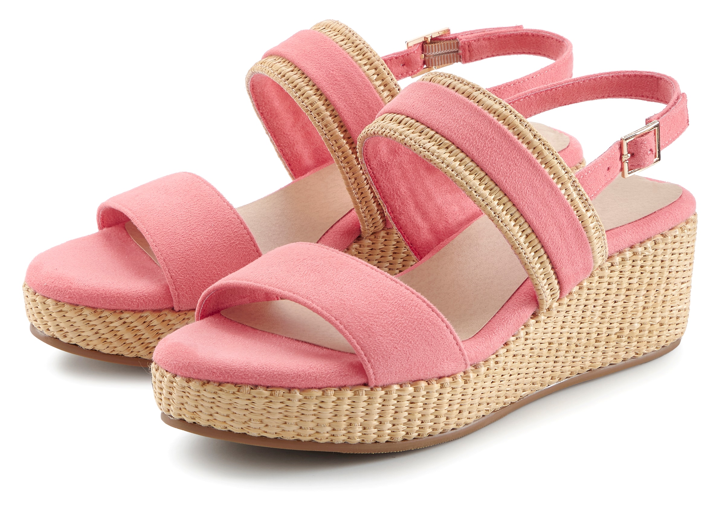 Beachtime by Lascana Sandalette »Sommerschuh, Sandale, offener Schuh, Keilsandalette,«  NEU mit Keilabsatz VEGAN
