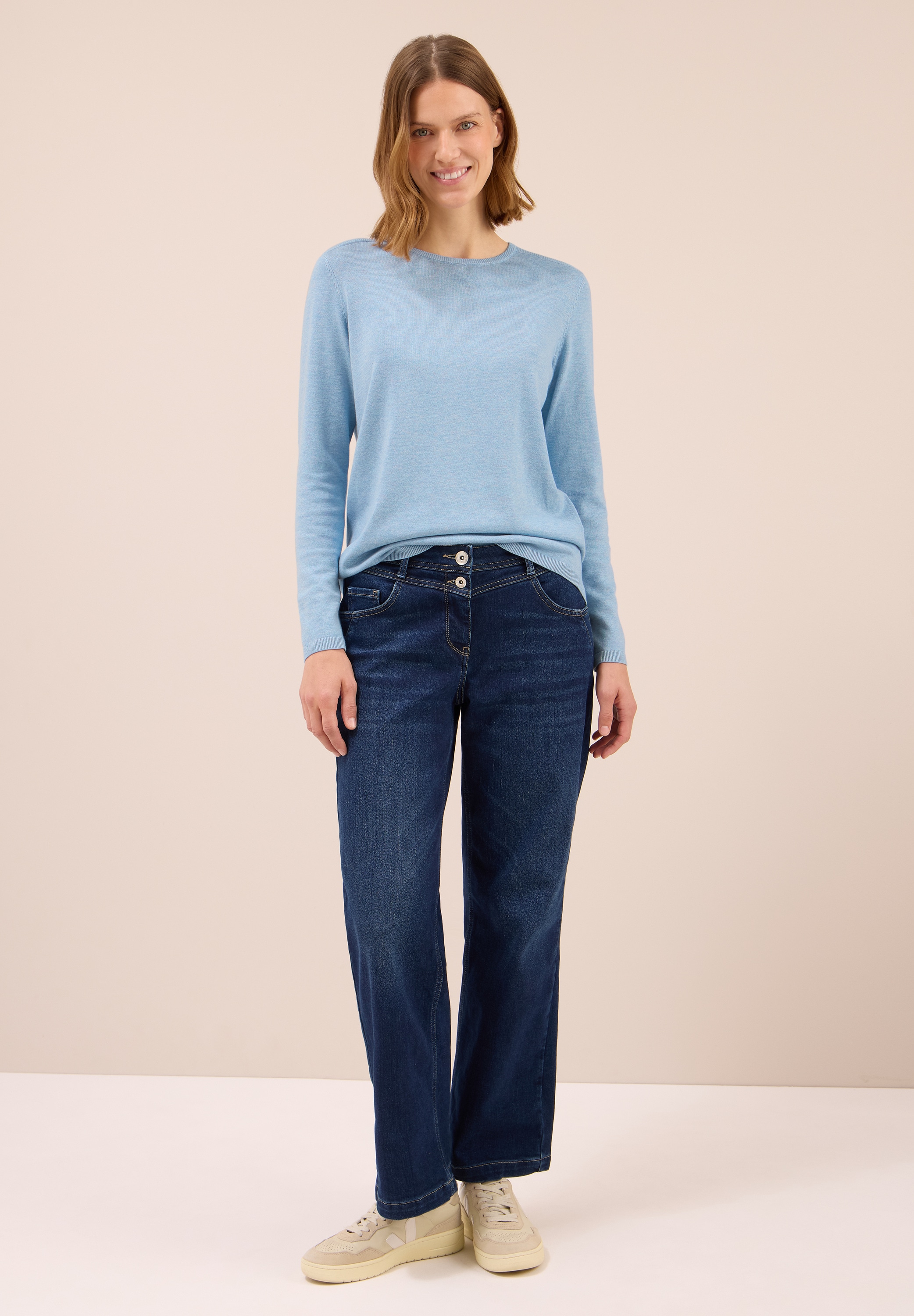 Cecil Strickpullover mit feinem Detail an der Schulter und Viskose-Anteil