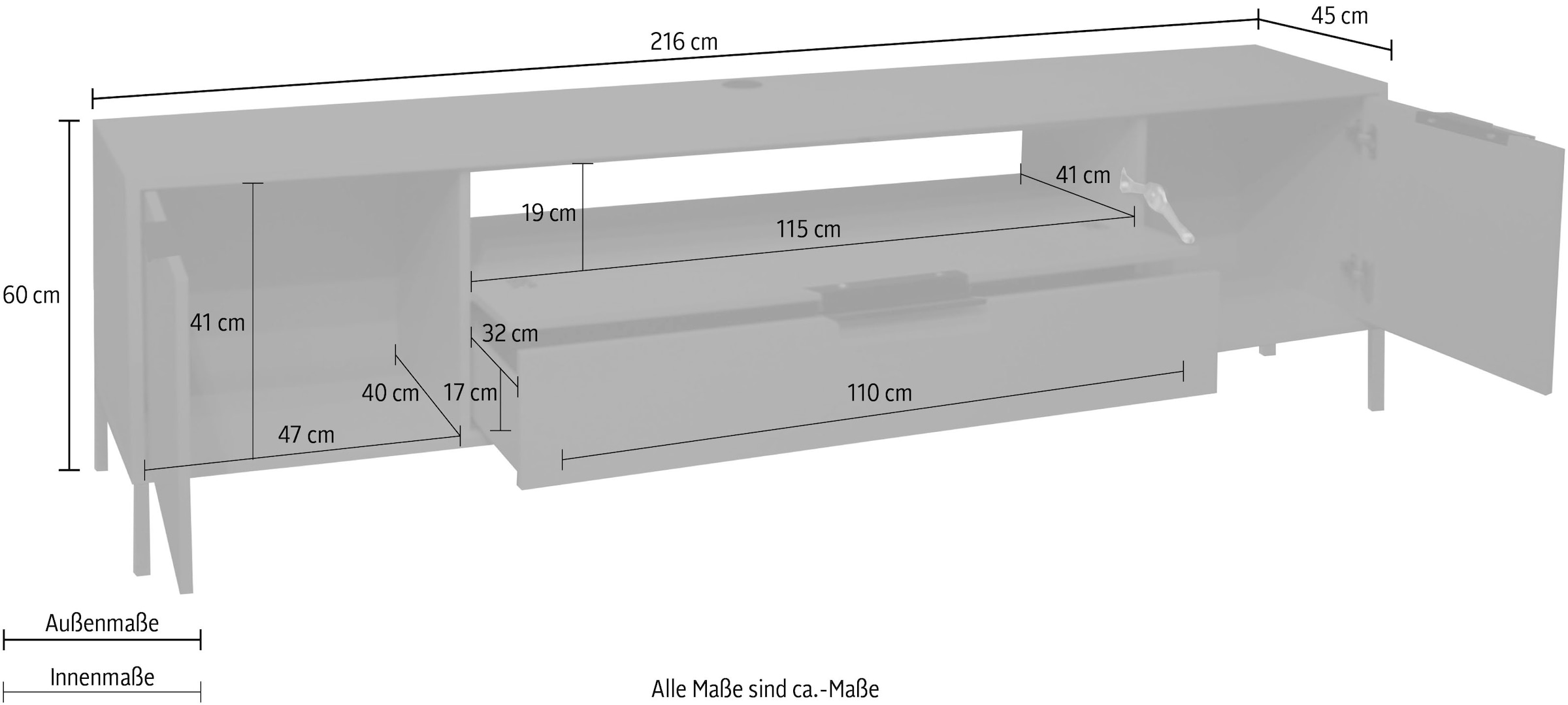 Mäusbacher Lowboard »Bonnie TOPSELLER!«, (OTTOs Choice), Lowboard mit Quadratgestell