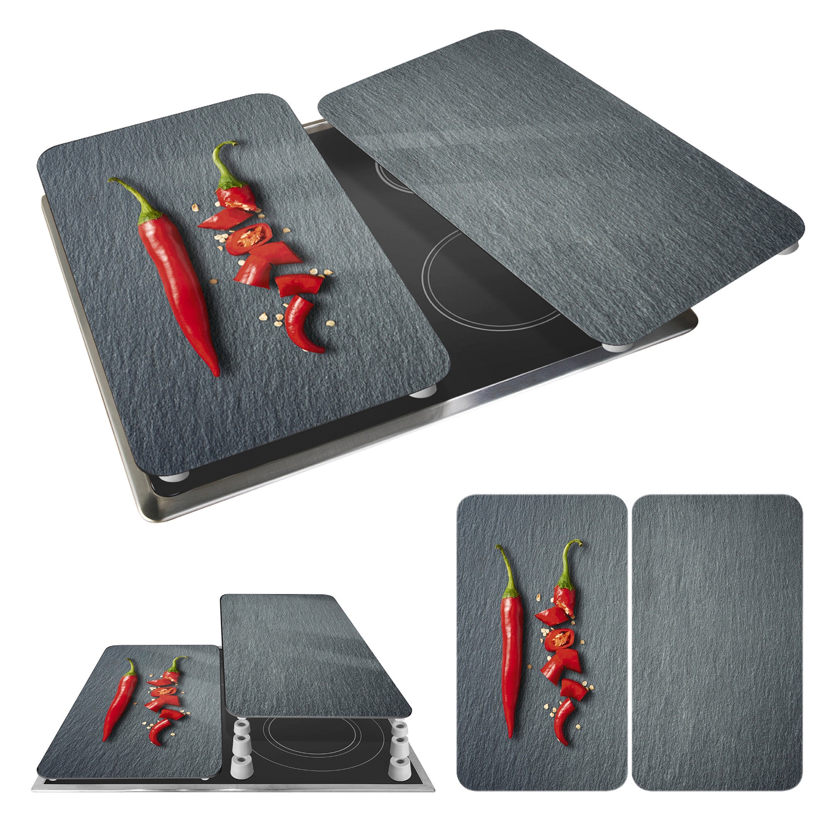 WENKO Herd-Abdeckplatte »Universal Modell Cayenne« Herdabdeckung für alle Herdarten, kratzfest, mit rutschfesten Füßen