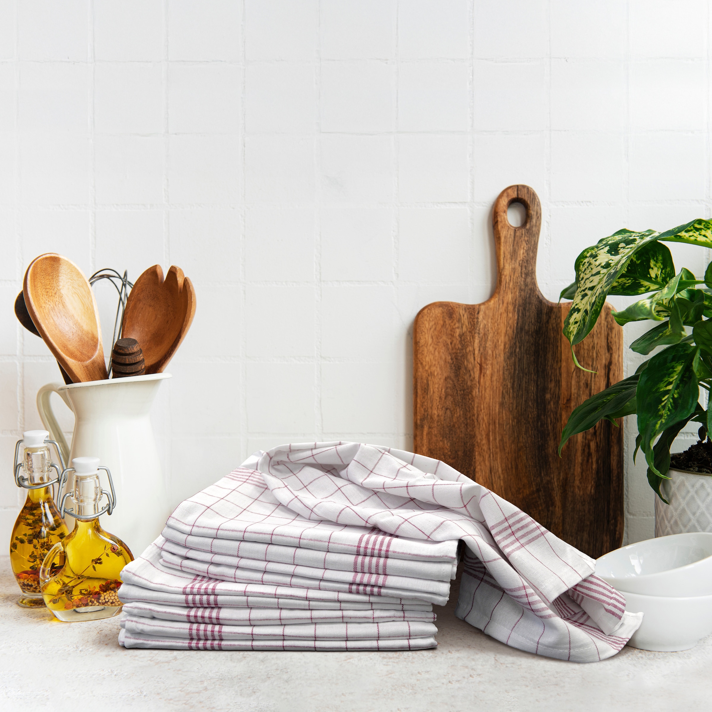 OTTO home Geschirrtuch »Klarissa, vielseitig nutzbar, saugfähig, einfache Reinigung, basic«, (Packung, 10 tlg., 10 Geschirrtücher 50 x 70 cm), 100% Baumwolle, 200 g/m², Geschirrtücher, Trockentuch, Grubentuch