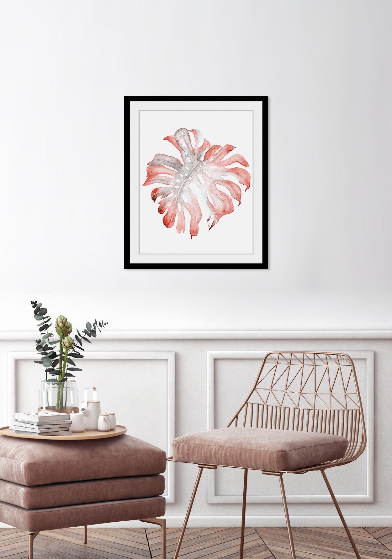 queence Bild »Klaudia« Blätter | Kunst | Pflanzen | Pflanzenbilder HD Premium Poster-Druck inkl. Holzrahmen