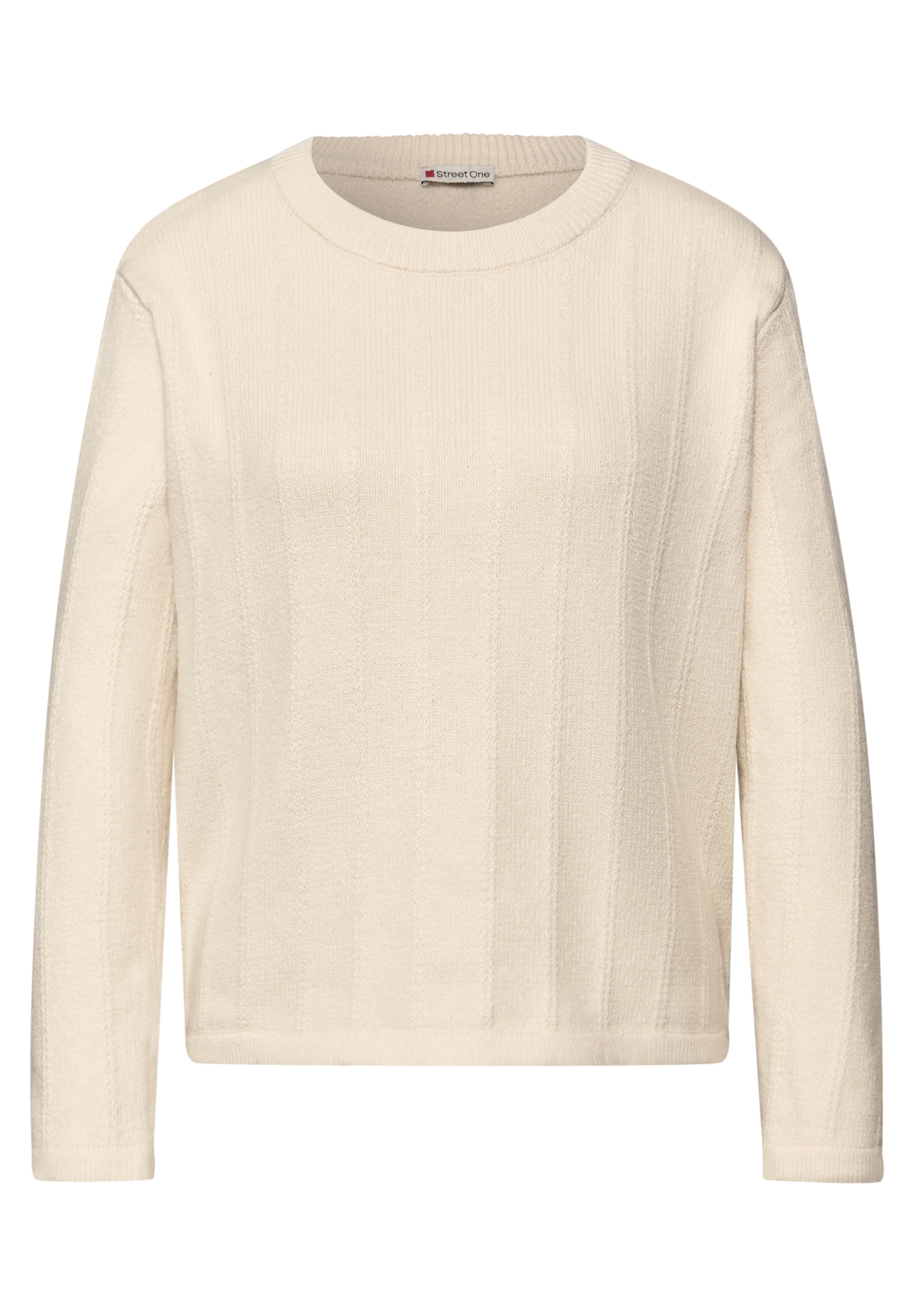STREET ONE Strickpullover mit Rundhals, strukturiert