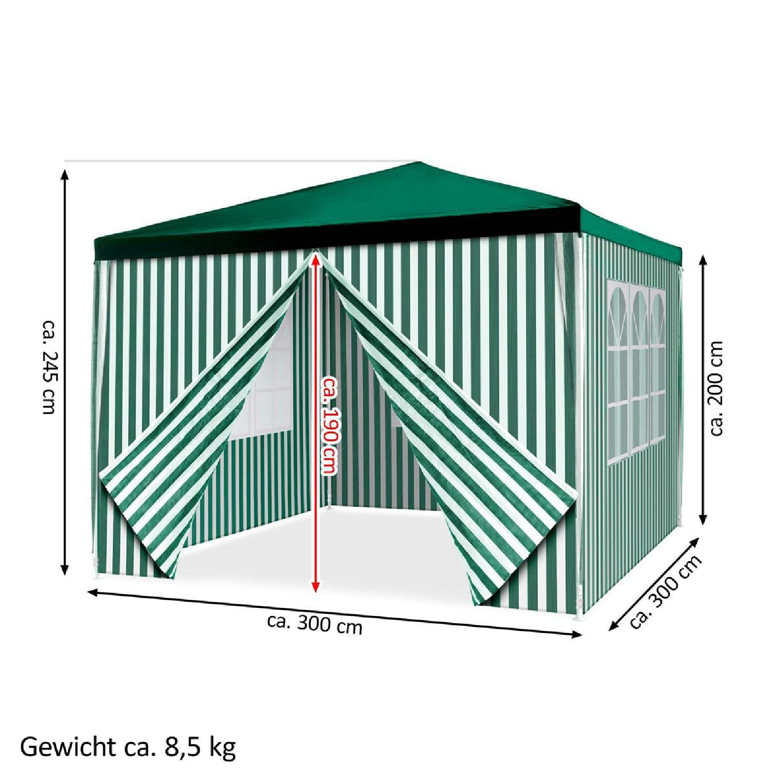 VCM Pavillon »Pavillion PE grün, 3 x 3 m inkl. 4 Seitenteilen«