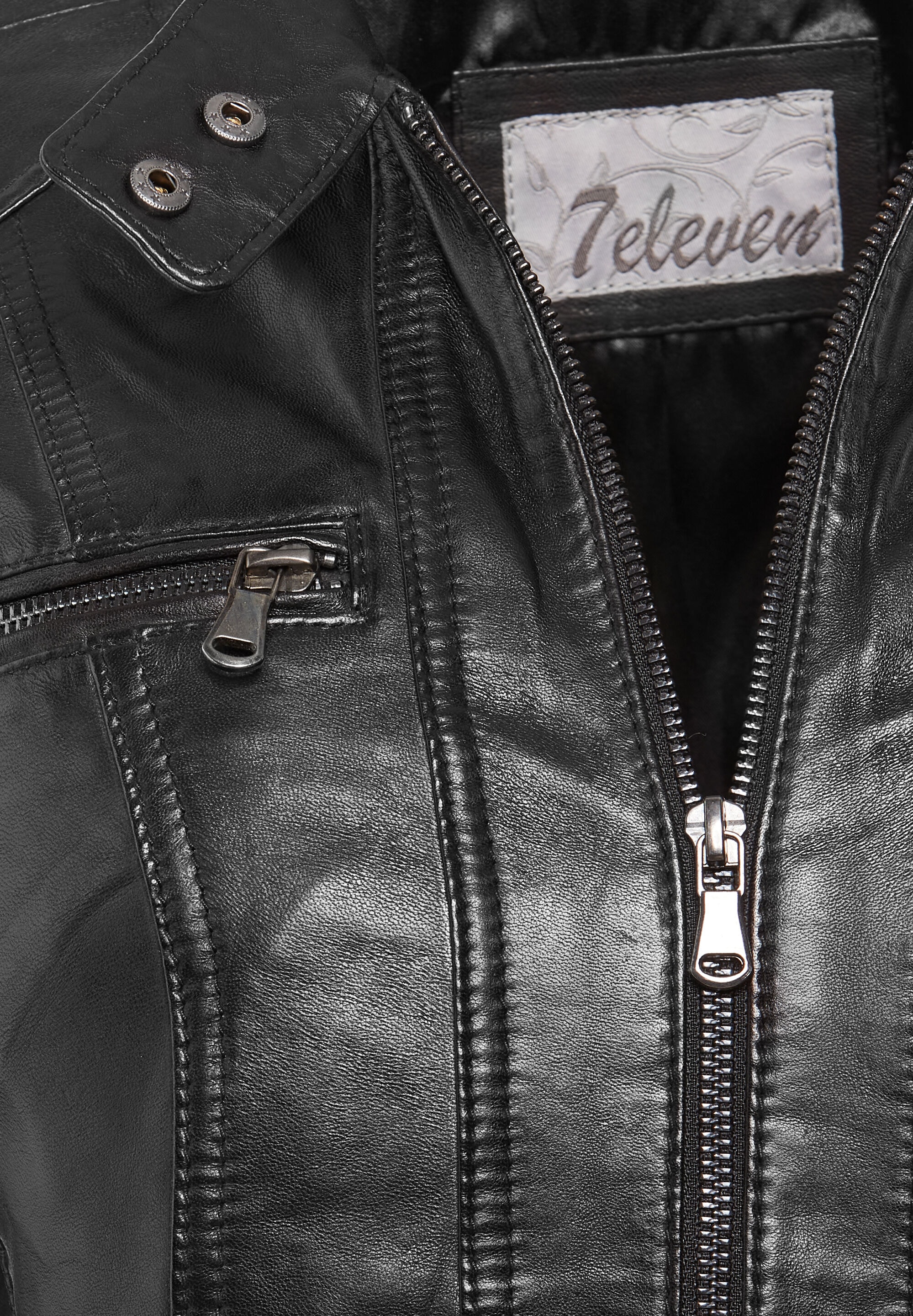 7eleven Bikerjacke »SECATIA« ohne Kapuze mit Ziernähten
