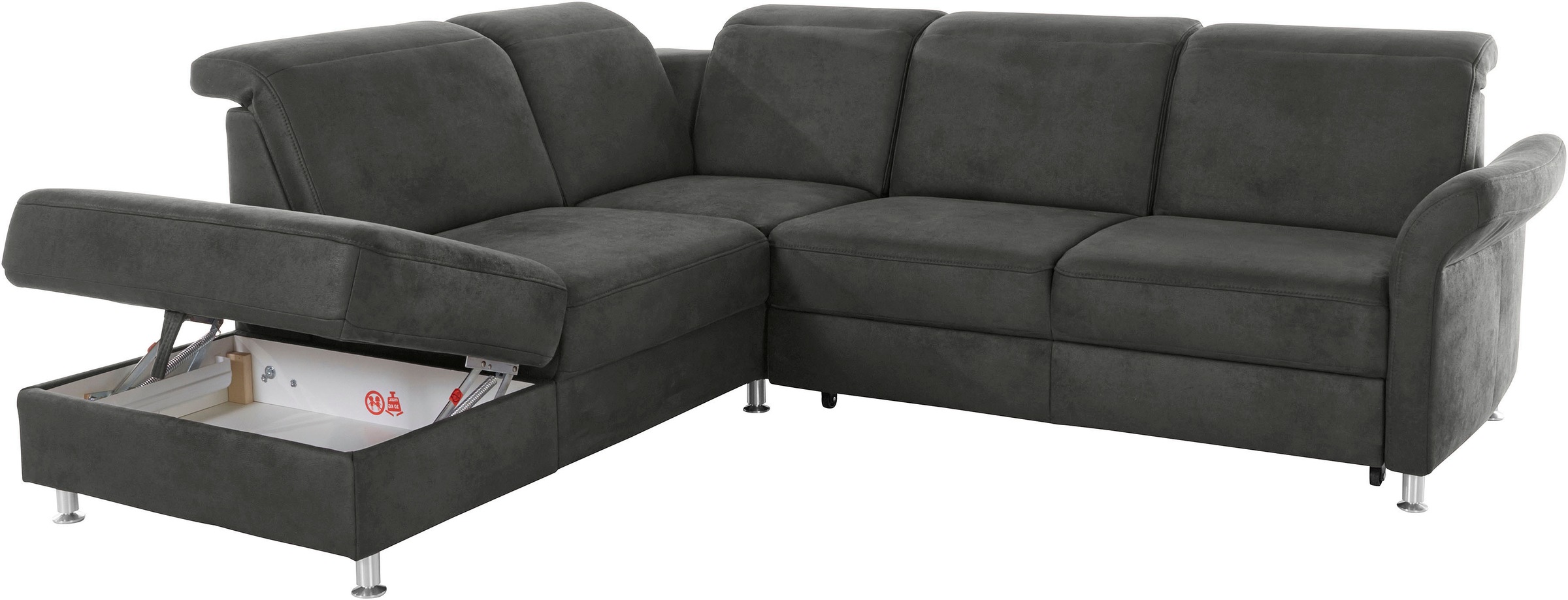 sit&more Ecksofa »Darwin L-Form«, inklusive Federkern, wahlweise mit Kopfteilverstellung, Bettfunktion