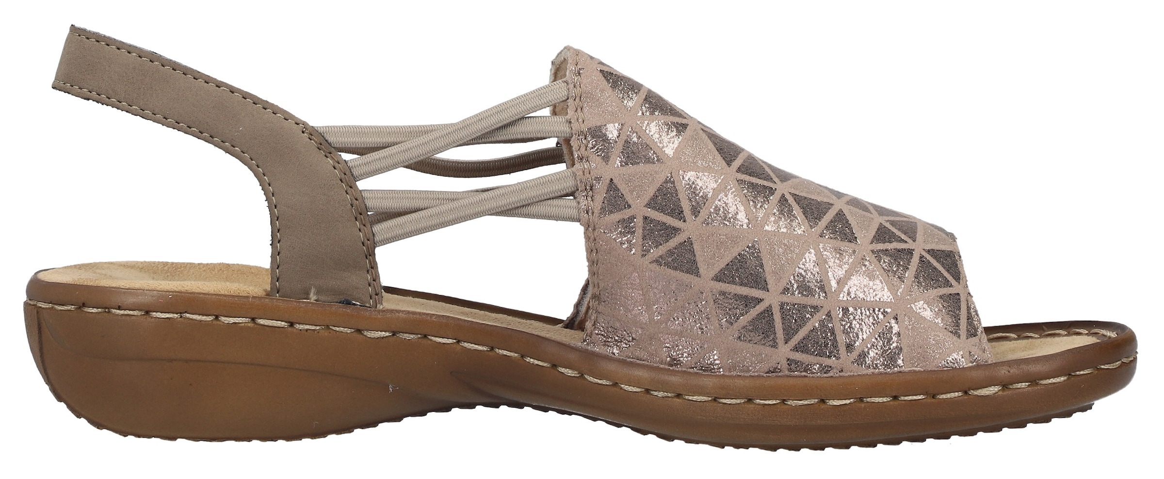 Rieker Sandale  Sommerschuh, Sandalette, Keilabsatz, mit Gummizugbändern