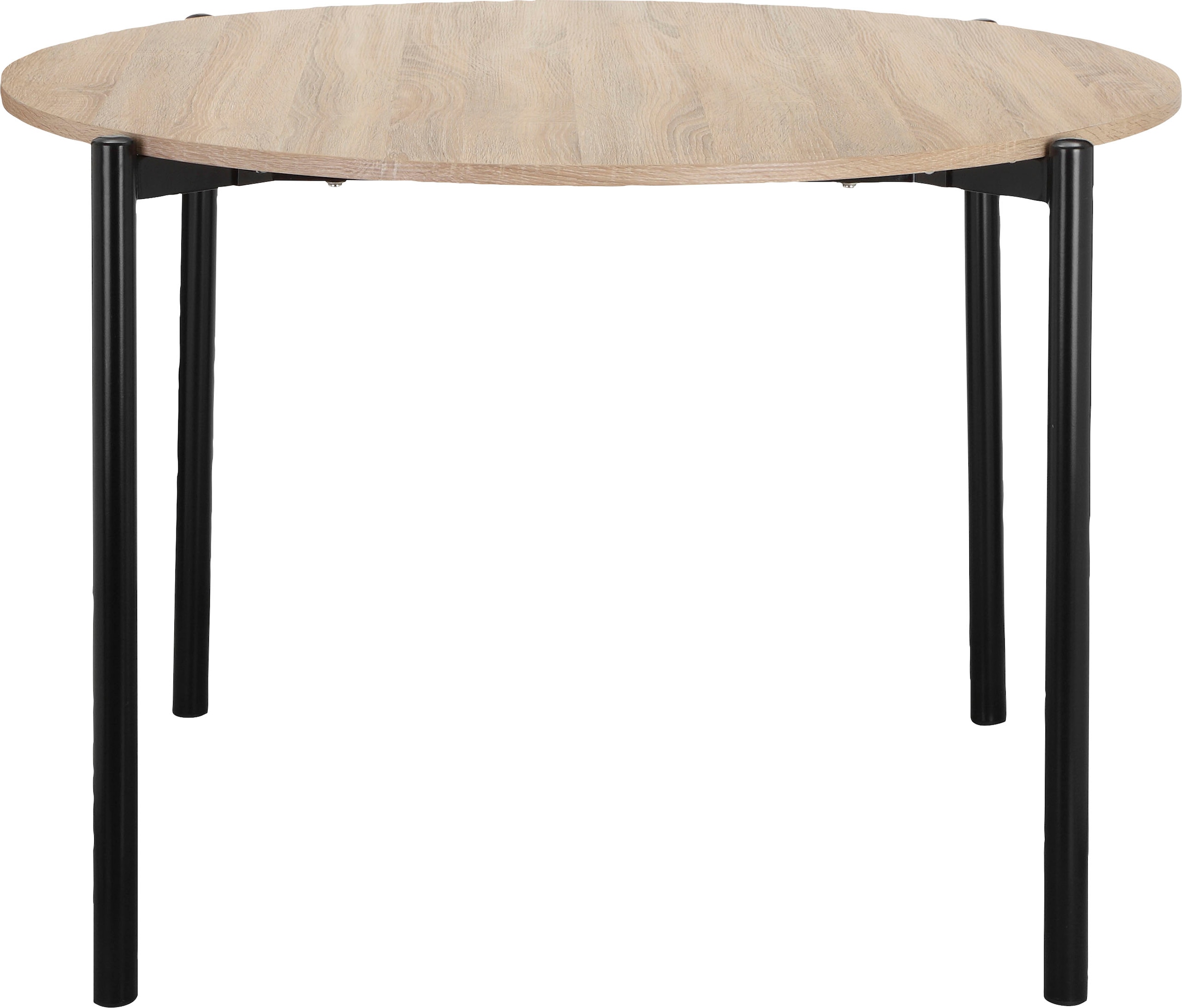 Home affaire Esstisch »Retiers«, (1 St.), Gestell aus Metall schwarz, Tischplatte in Wildeiche Optik, Höhe 76 cm