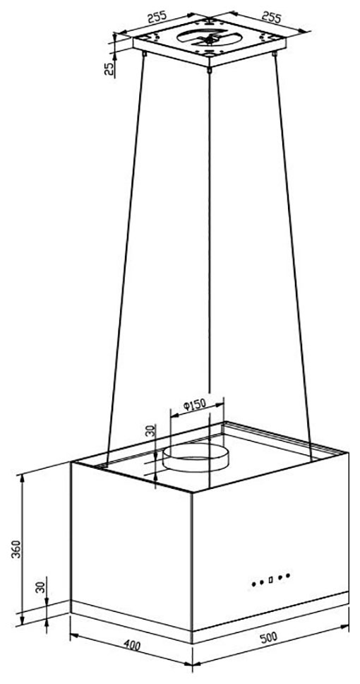 RESPEKTA Inselhaube »CH 11050«, 50 cm, Umluft, 3 Leistungsstufen, LED-Beleuchtung, Fernbedienung