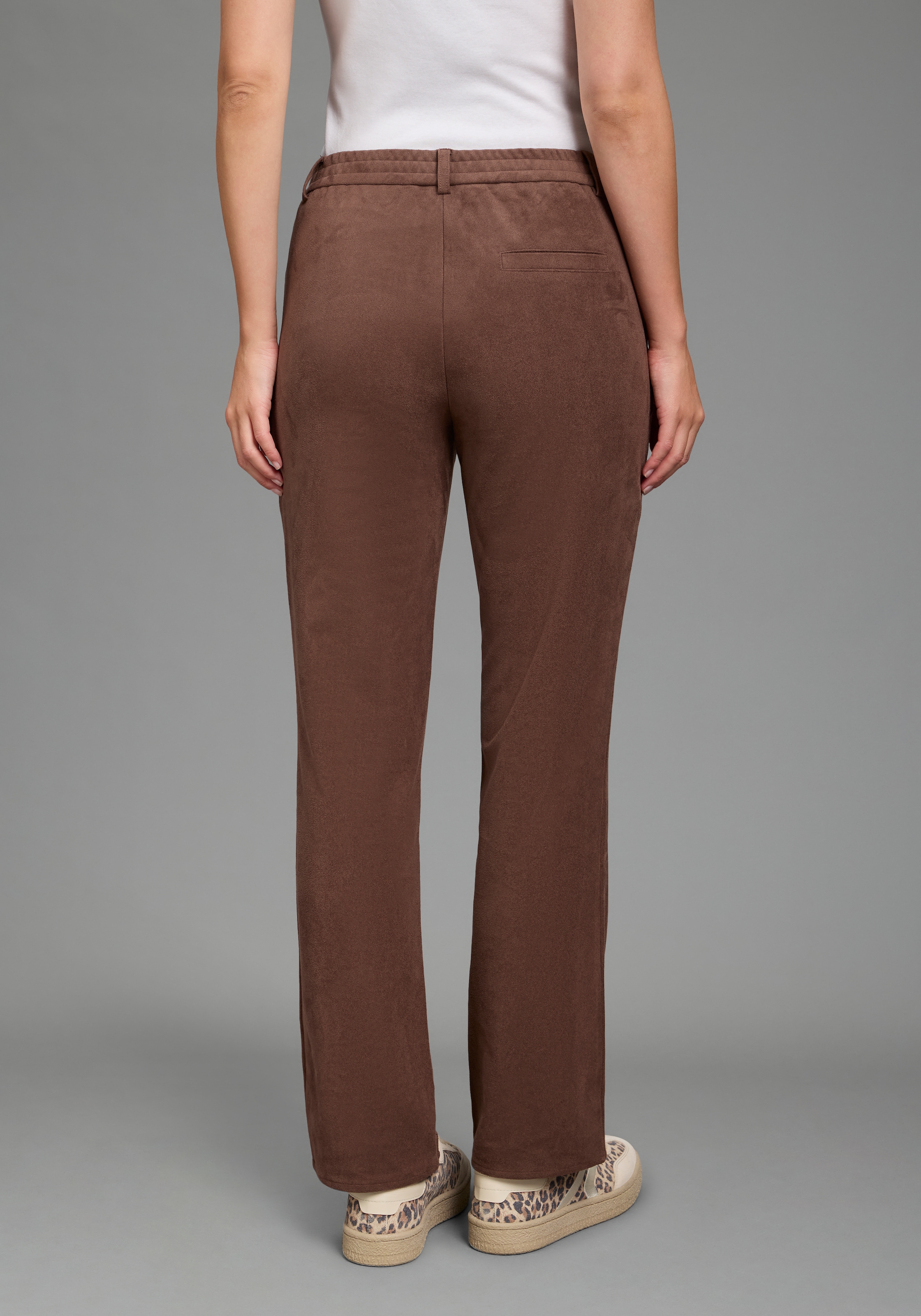 Laura Scott Lederimitathose  Bootcut-Passform, Weiches, elastisches Wildlederimitat