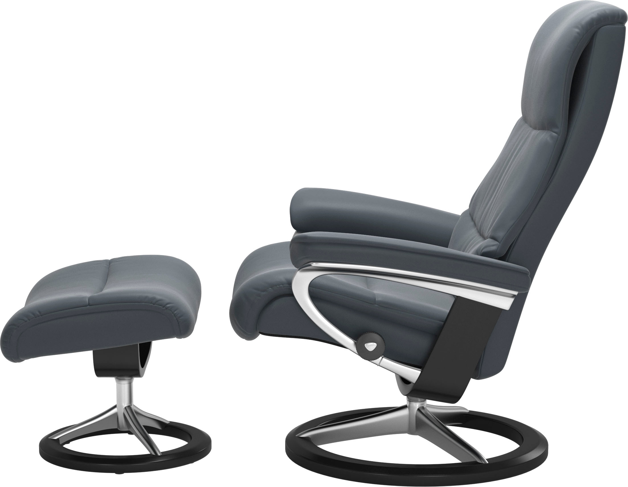Stressless® Relaxsessel »View«, (Set, Relaxsessel mit Hocker), mit Signature Base, Größe S,Gestell Schwarz
