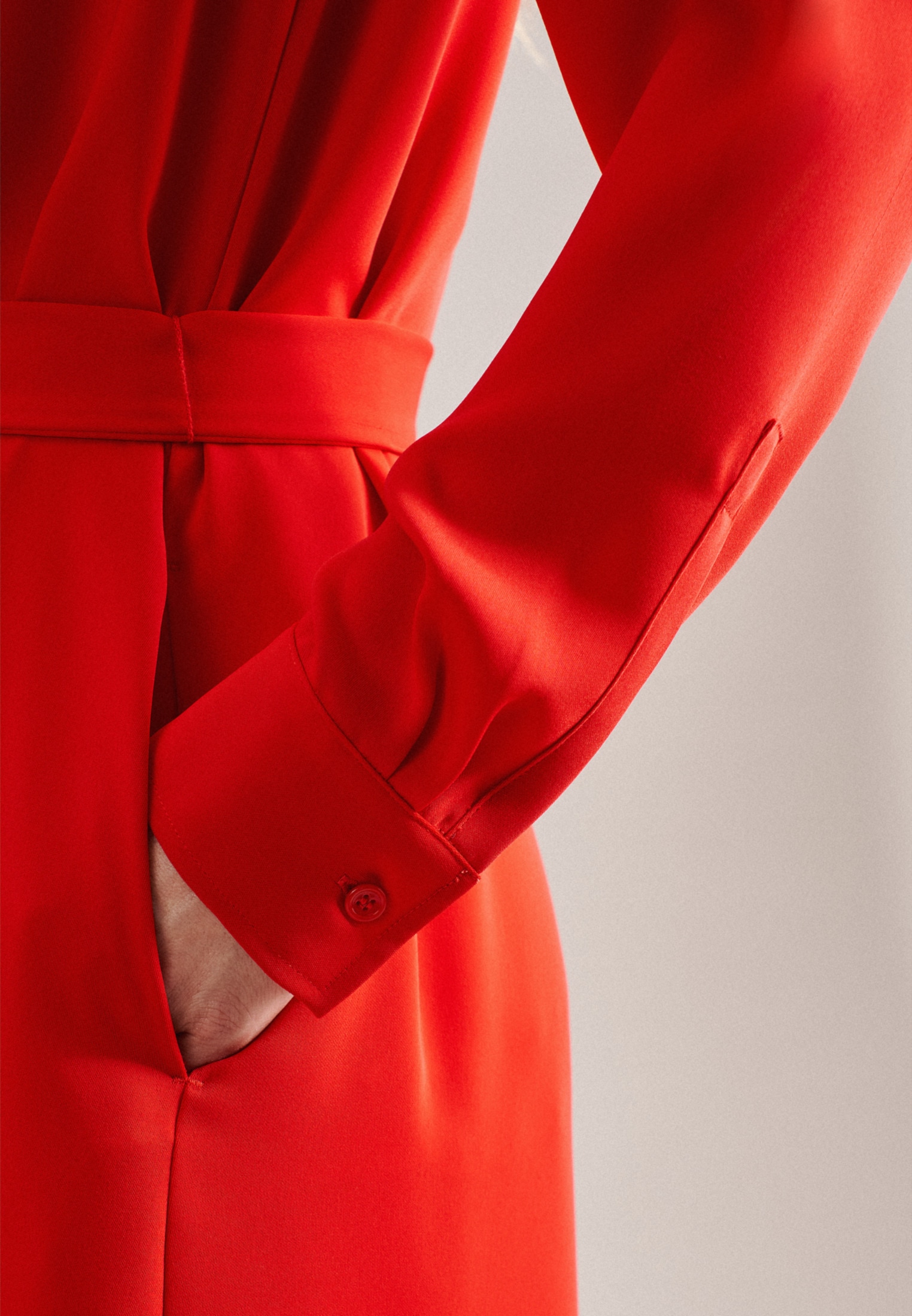 seidensticker Sommerkleid »Schwarze Rose« Langarm Kragen Uni