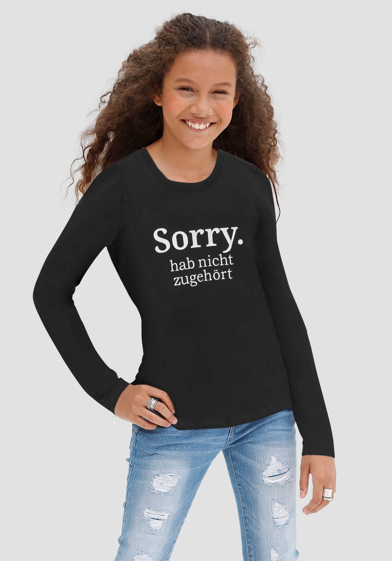 KIDSWORLD Langarmshirt »Sorry. hab nicht zugehört«, Druck