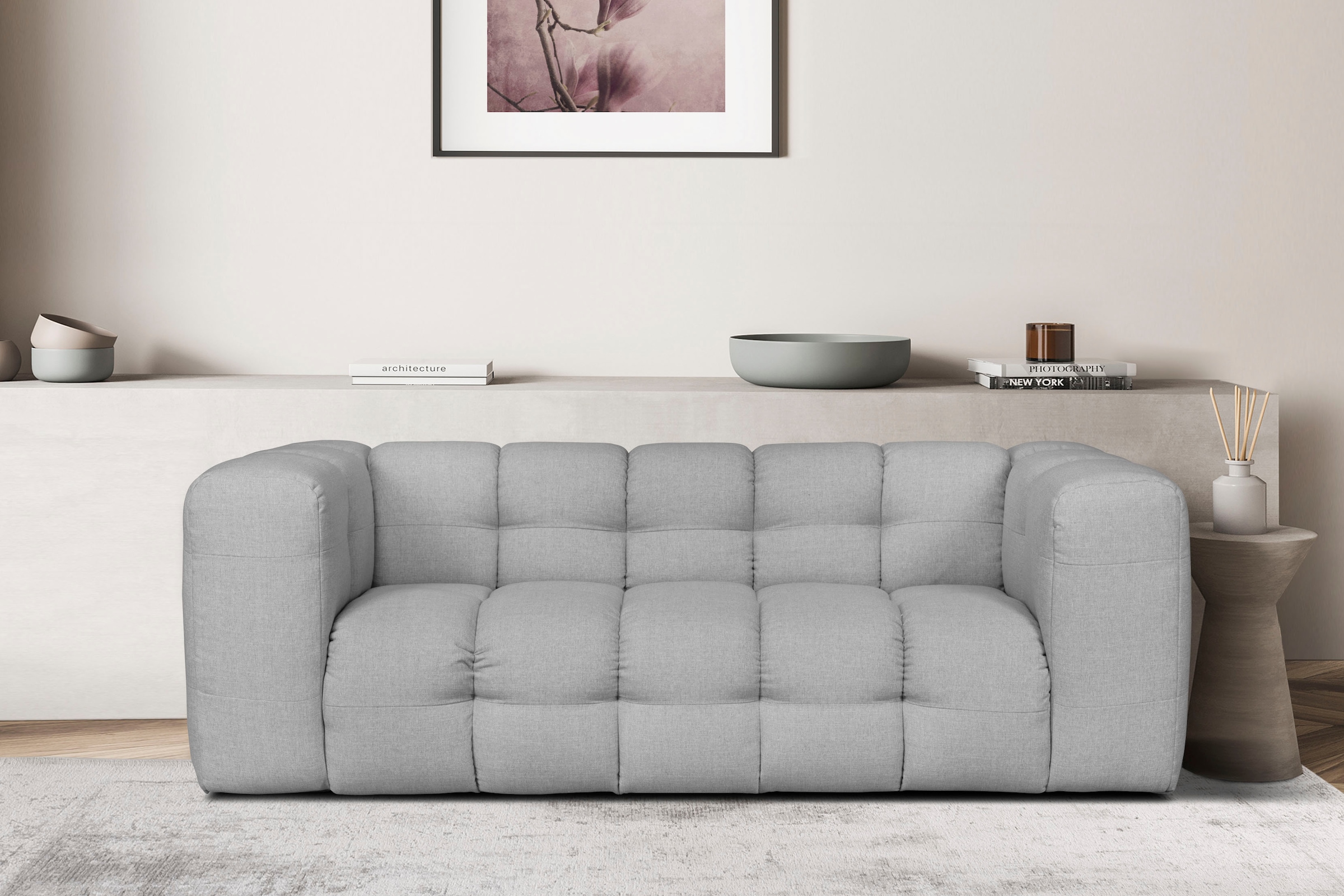 LeGer Home by Lena Gercke 3-Sitzer »TALISHA Designersofa, moderne Steppung, Maße B/T/H: 229/110/75 cm«, aufwendig gepolstert, hoher Sitzkomfort
