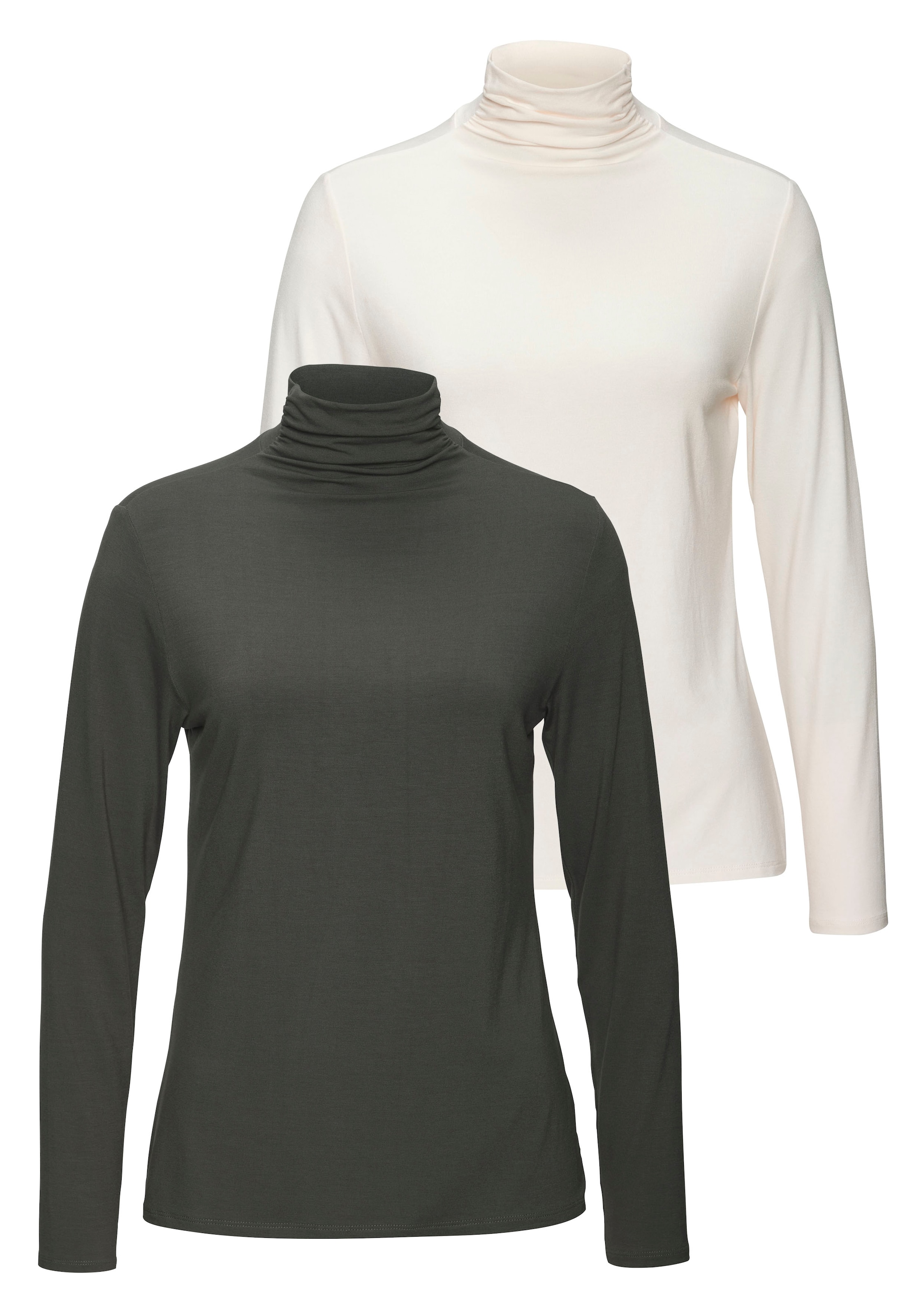 LASCANA Stehkragenshirt »aus weichem Viskose-Stretch« 2er-Pack, 