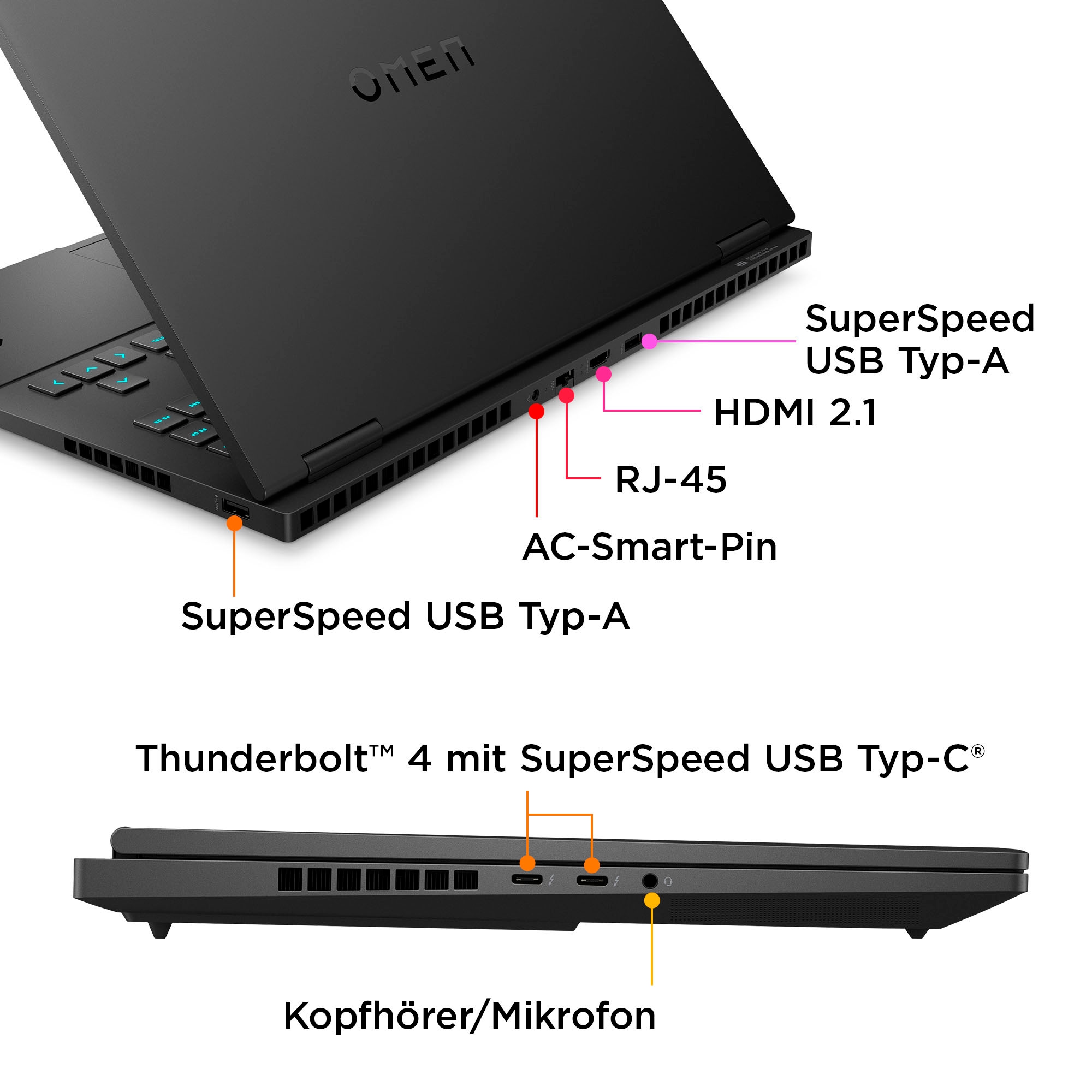 HP Gaming-Notebook »16-wf1286ng«, 40,89 cm, / 16,1 Zoll, Intel, Core i9, GeForce RTX 4080, 1000 GB SSD