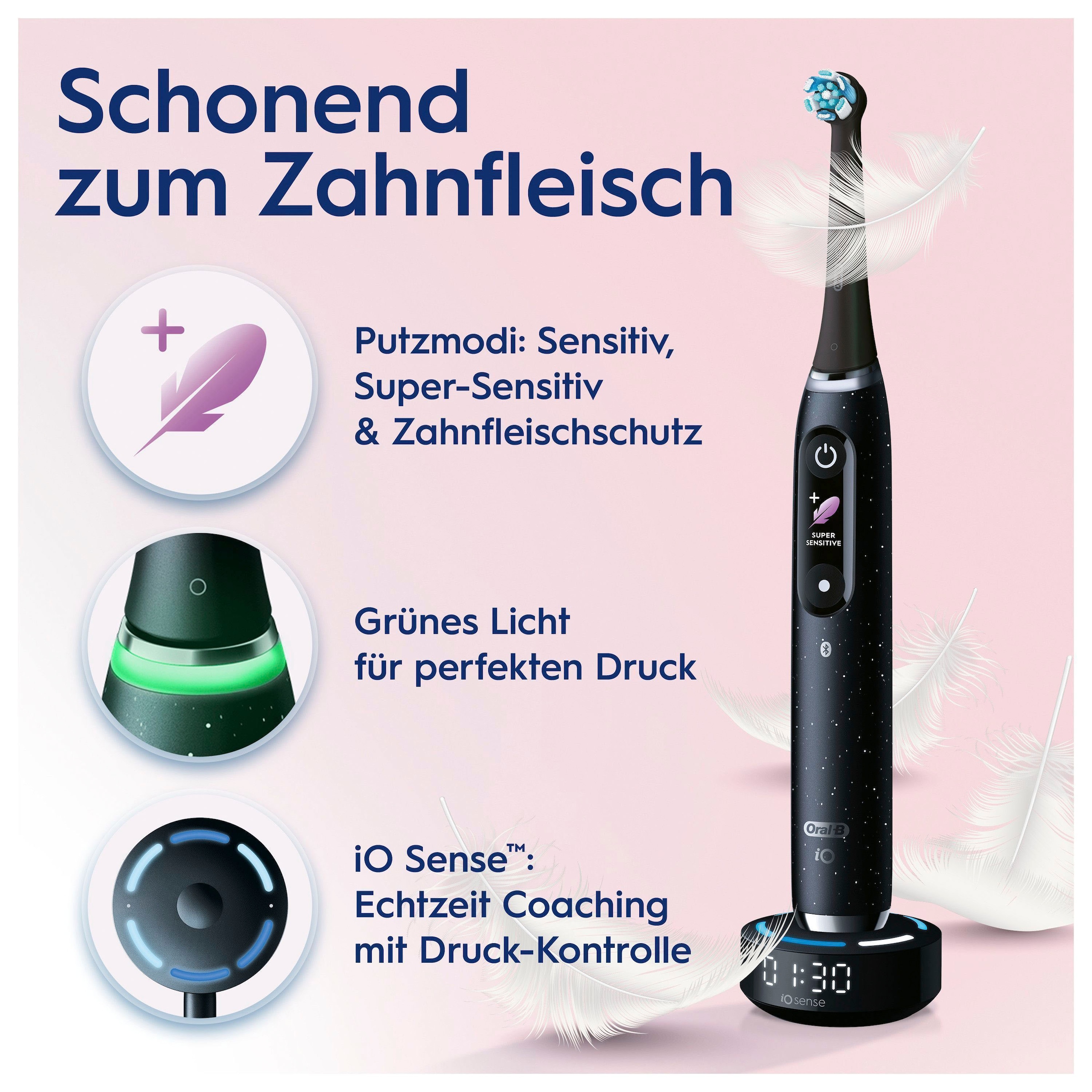 Oral-B Elektrische Zahnbürste »iO 10«, 1 St. Aufsteckbürsten, Magnet-Technologie, iOsense, 7 Putzmodi, Farbdisplay & Lade-Reiseetui