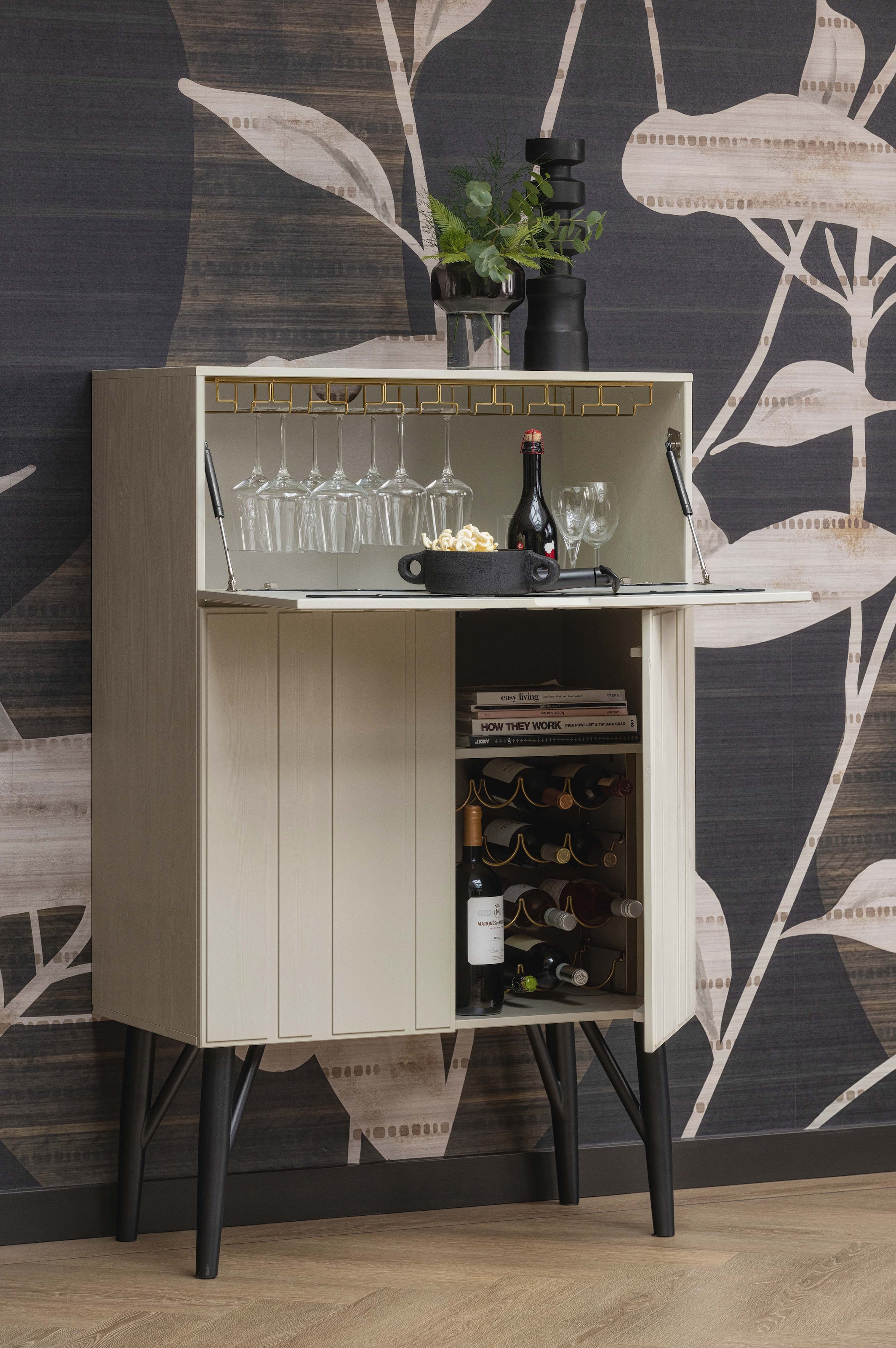 WOOOD Beistelltisch »Jana aus FSC®-Kiefernholz, schutzlackiert 180x35x70 cm« Tragkraft 15 kg, drei offene Fächer, Framestärke 2,4 cm