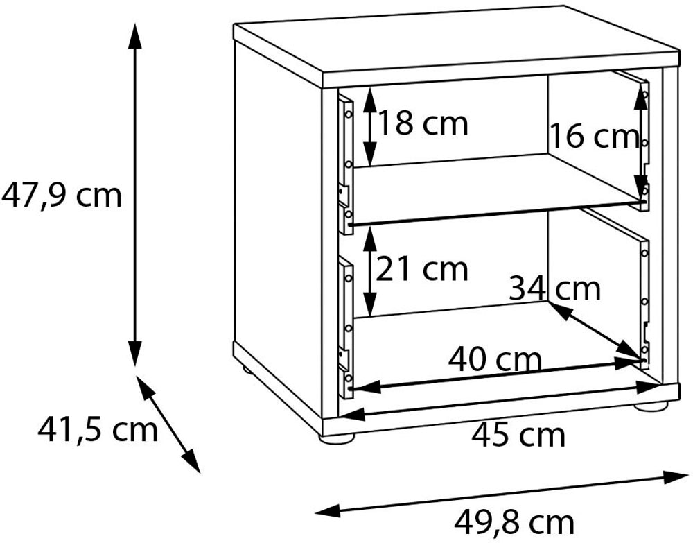 FORTE Nachtkommode »Alice Springs« Schubkästen mit Vollauszug, Push to Open