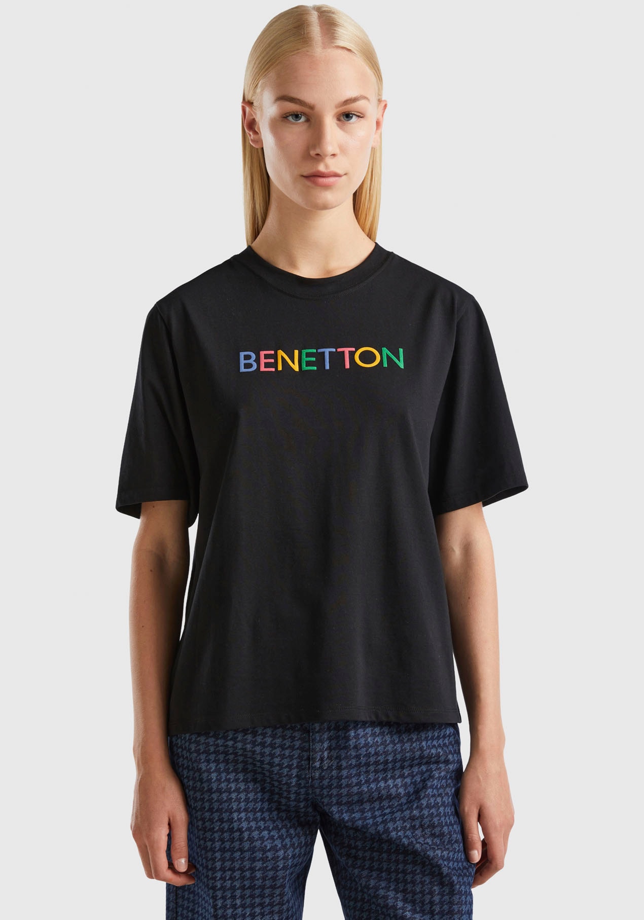 United Colors Label-Schriftzug of vorne T-Shirt, Benetton bei mit ♕