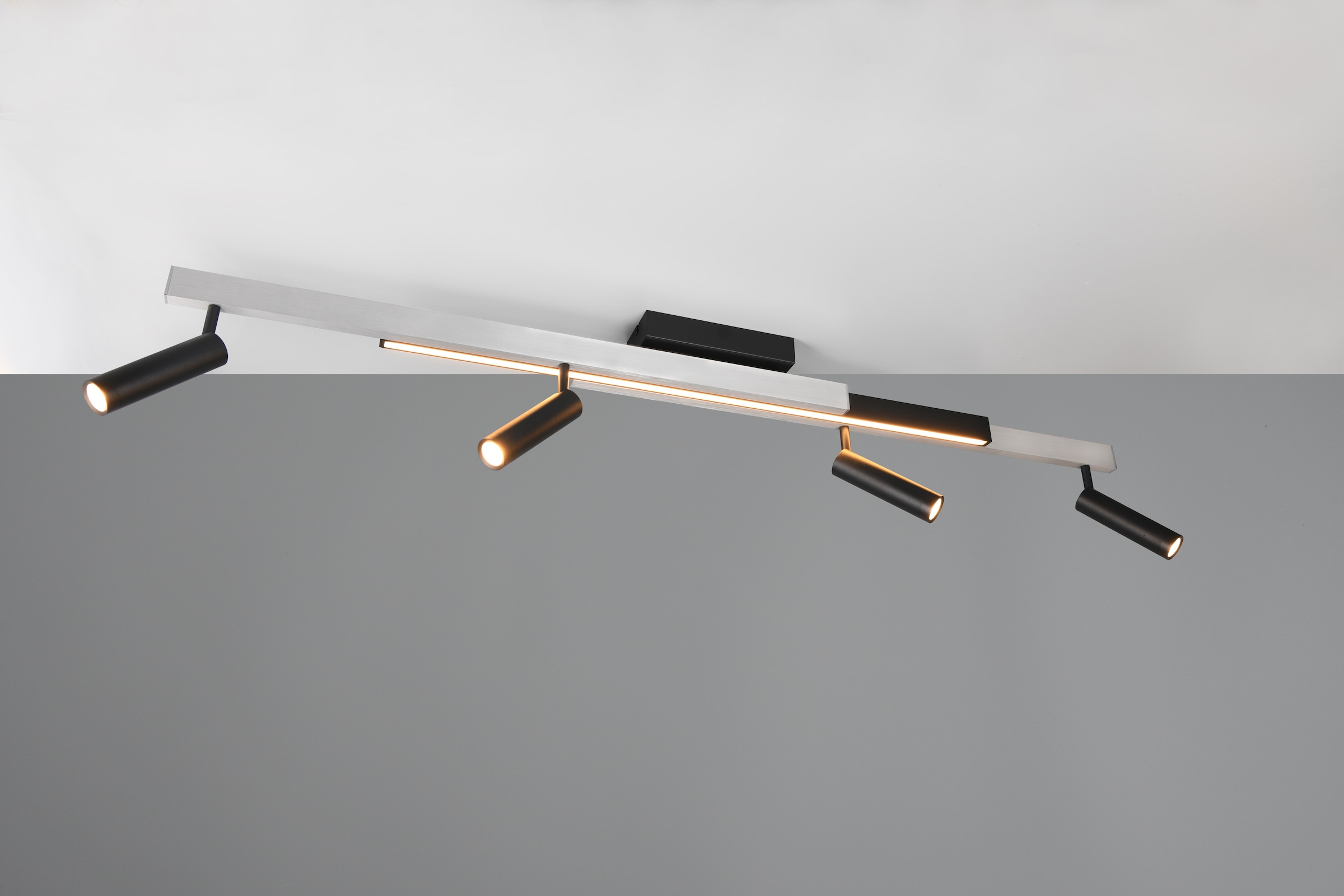 TRIO Leuchten LED Deckenleuchte »ZENO ausziehbare LED Deckenlampe mit 4 verstellbaren Spots dimmbar CCT« LED-Board 1 Stk. warmweiß - kaltweiß getrennt schaltbare Spots, Lichtfarbe einstellbar inkl Fernbedienung