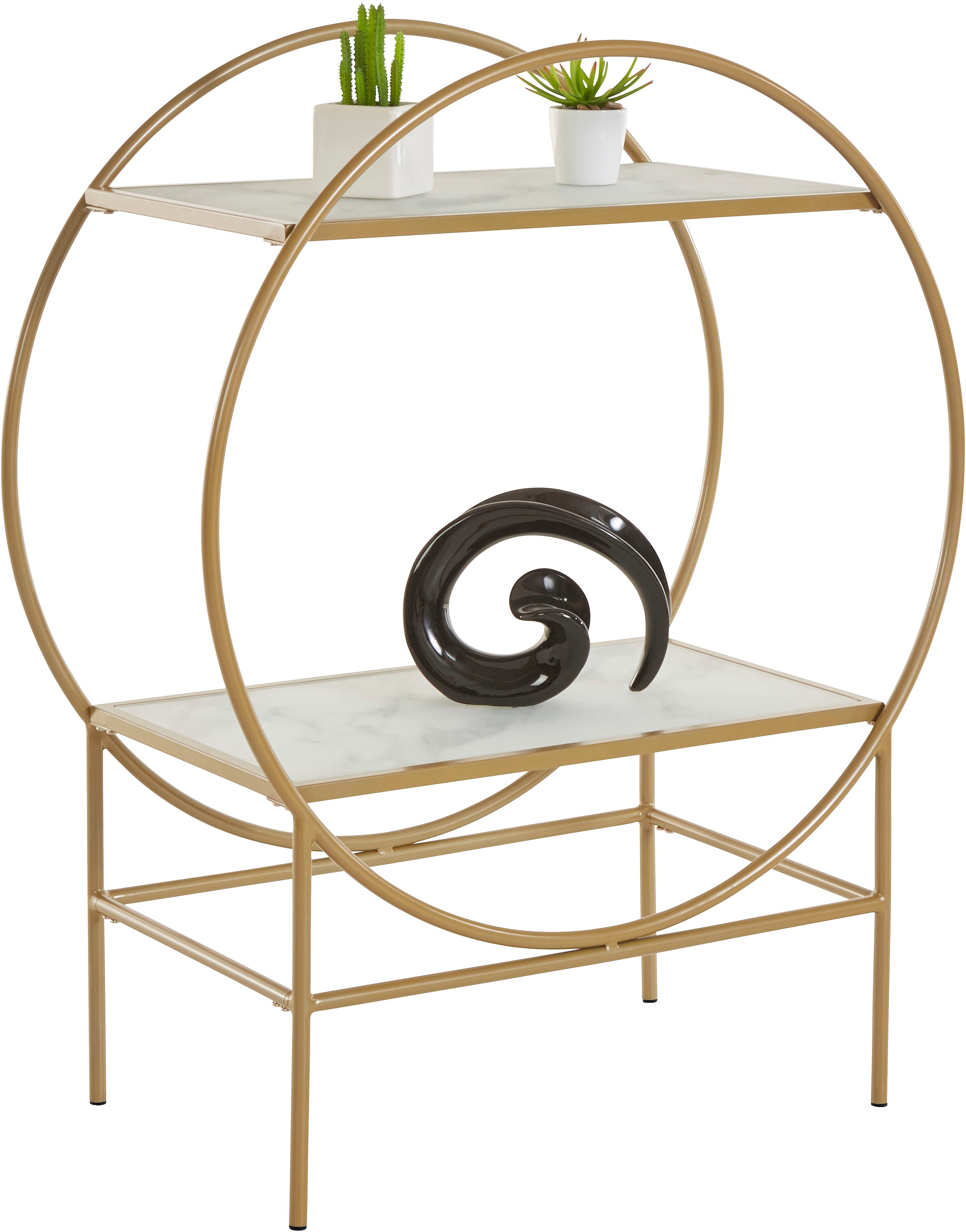 Guido Maria Kretschmer Home&Living Standregal »Shinely«, Gestell aus Metall, Ablageflächen aus Glas
