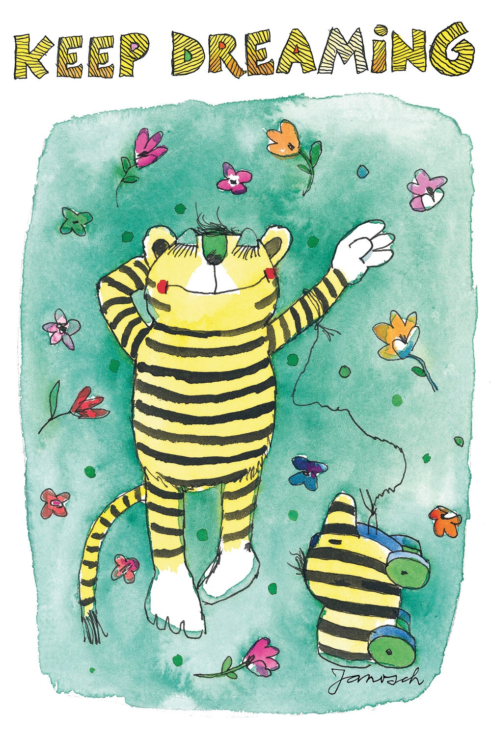 LuckyLinde Leinwandbild »Der kleine Tiger und seine Tigerente« Blumen | Blumenbilder | Ente | Enten | Figuren | Filmfiguren | Liebessprüche | Motivationsbilder | Natur | Schriftzug | Sprüche | Tiere | Tiger | little star