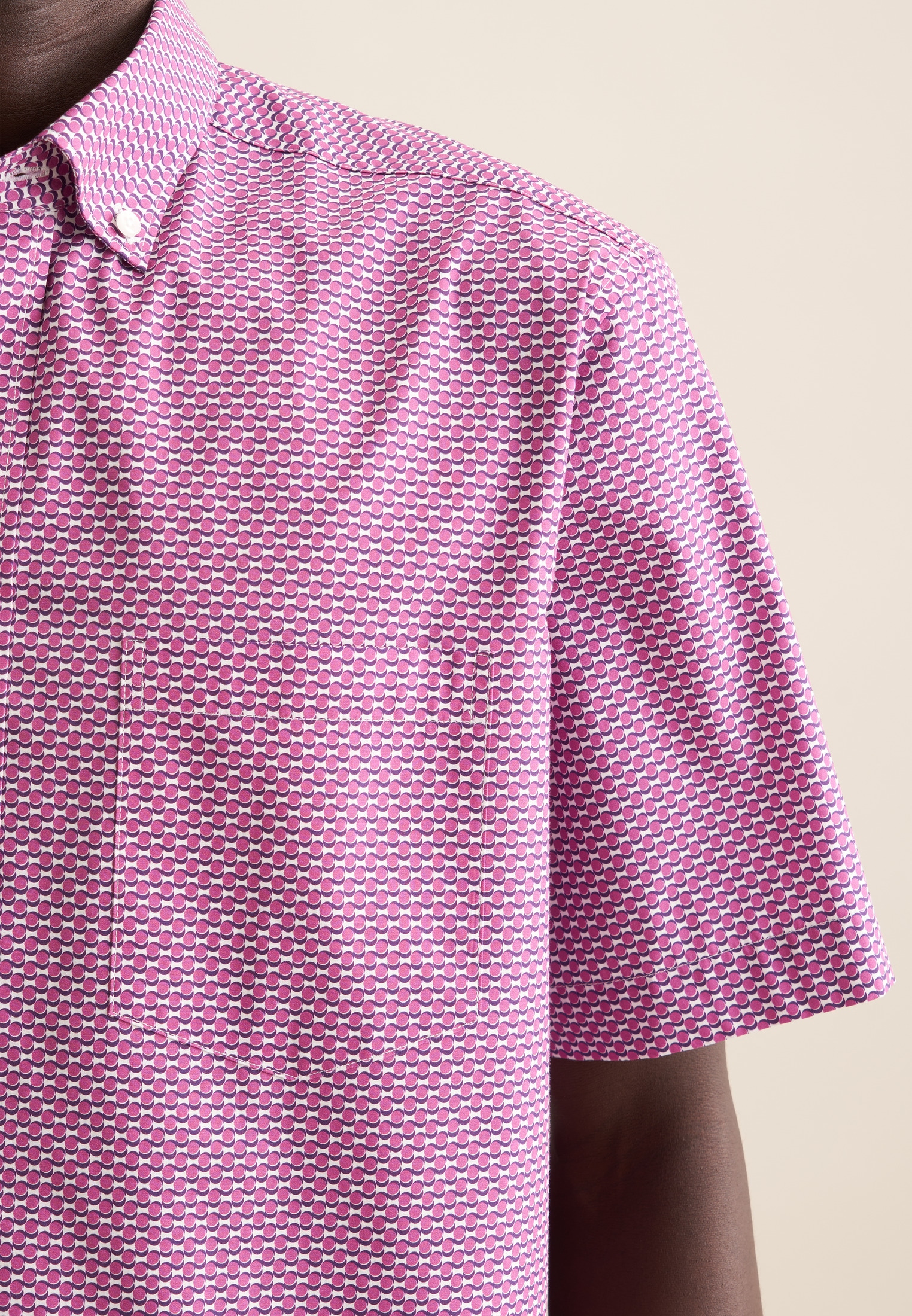 seidensticker Businesshemd »Regular«, Regular Kurzarm Button-Down-Kragen Druck