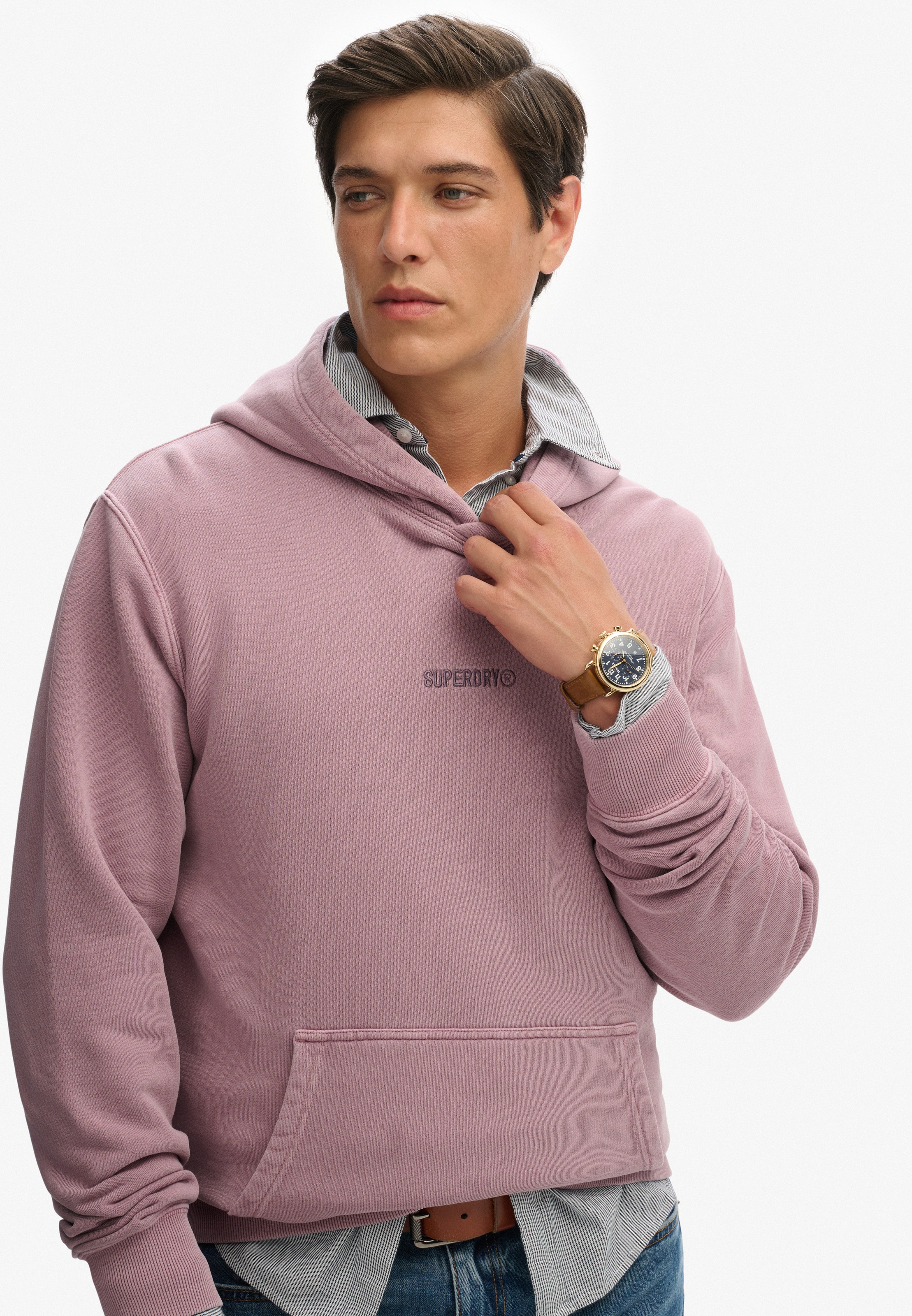 Superdry Kapuzensweatshirt »MICRO LOGO HOOD«, aus Baumwolle und Polyester, Relaxed Fit, angeraute Sweatware
