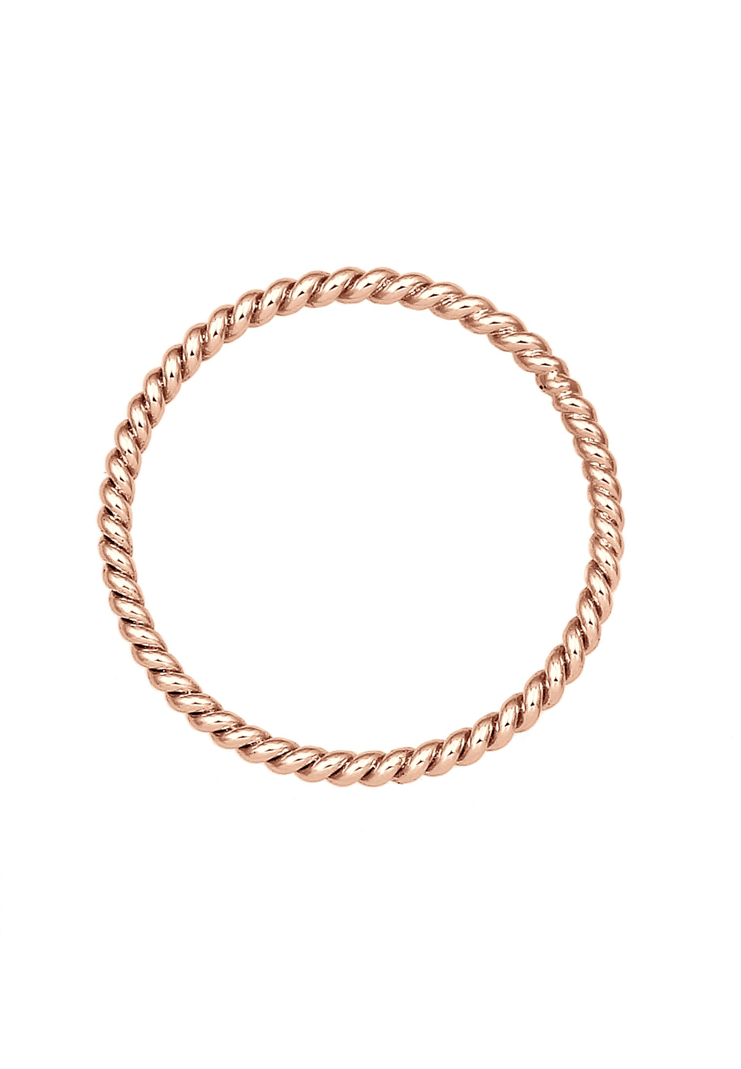 Elli Premium Silberring »Ring Bandring Gedreht Twisted 750 Rosegold«