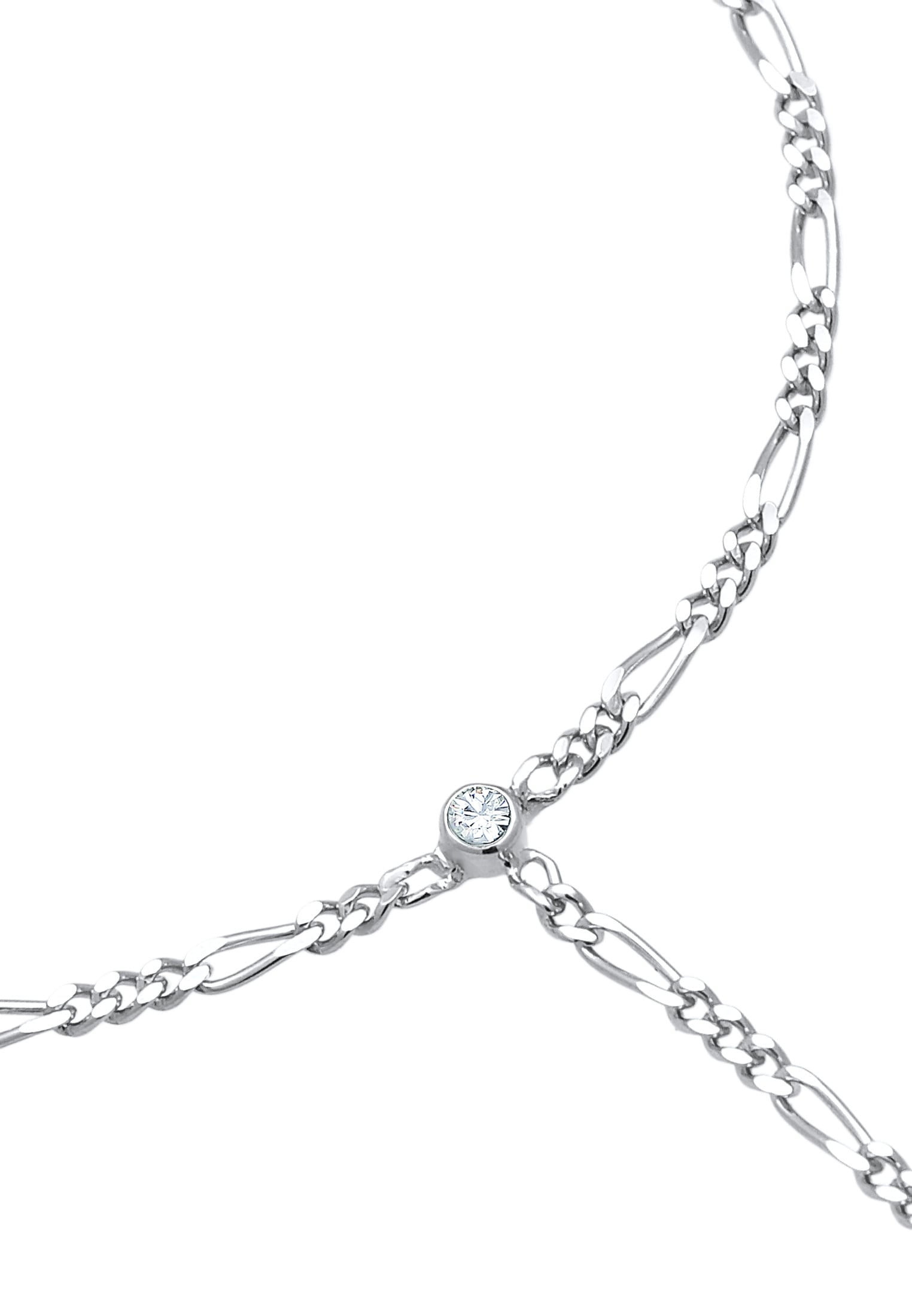 Elli Schmuckset »Armband Handchain Handkette Figaro 925 Silber«