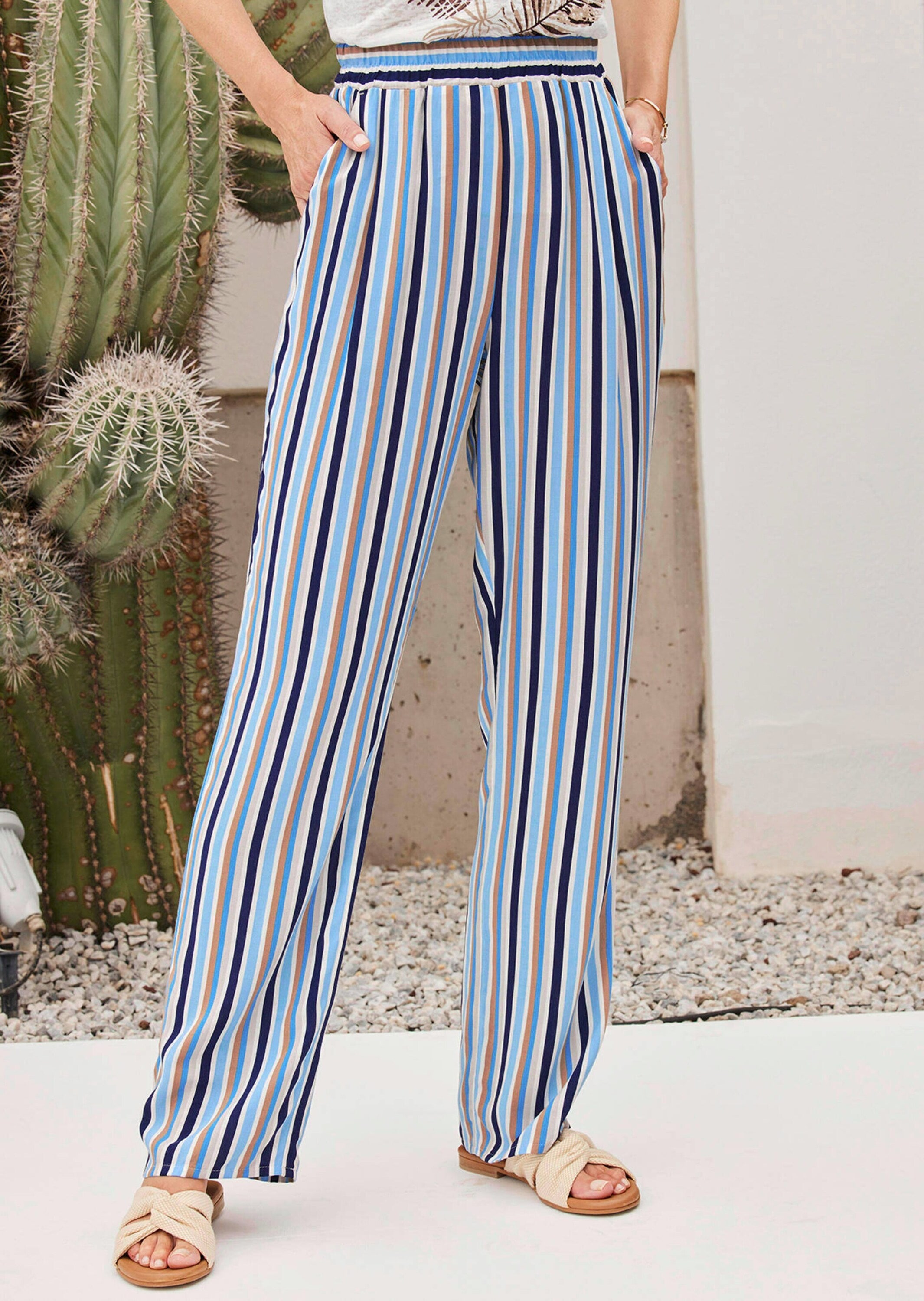 GOLDNER 2-in-1-Hose »Kurzgröße Palazzo-Hose mit sommerlichem Druck«