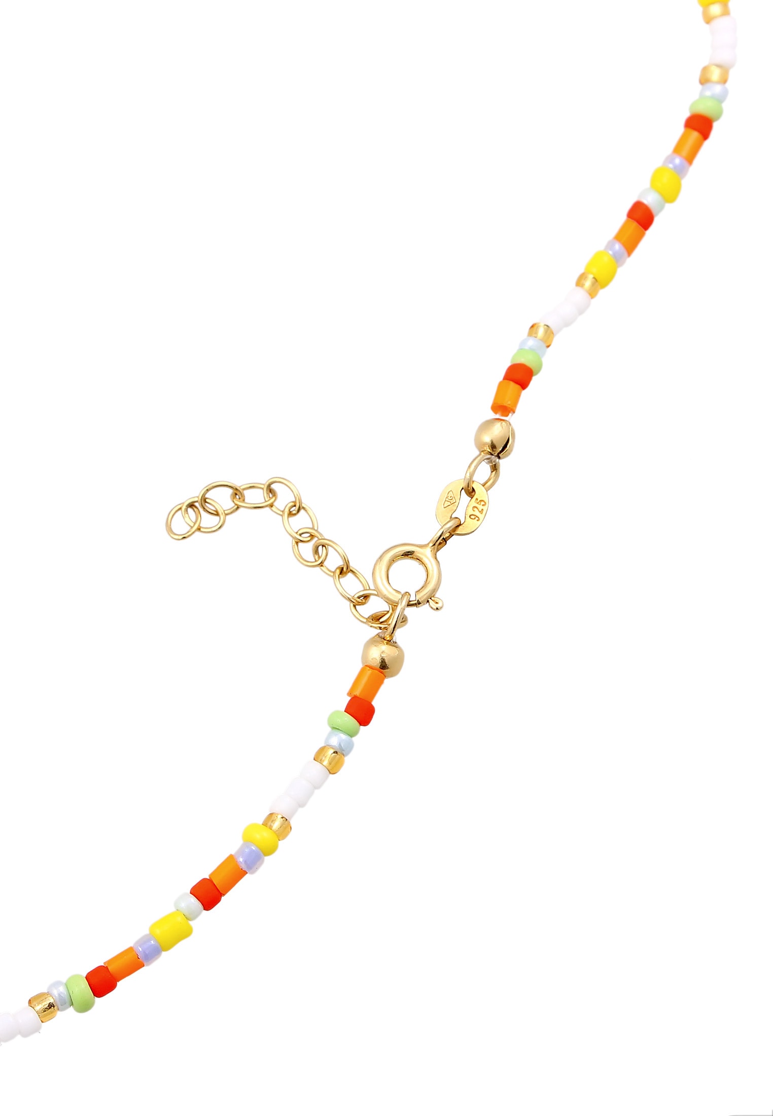 Elli Silberkette »Halskette Choker Piece Glas Beads Boho Style 925 Silber«