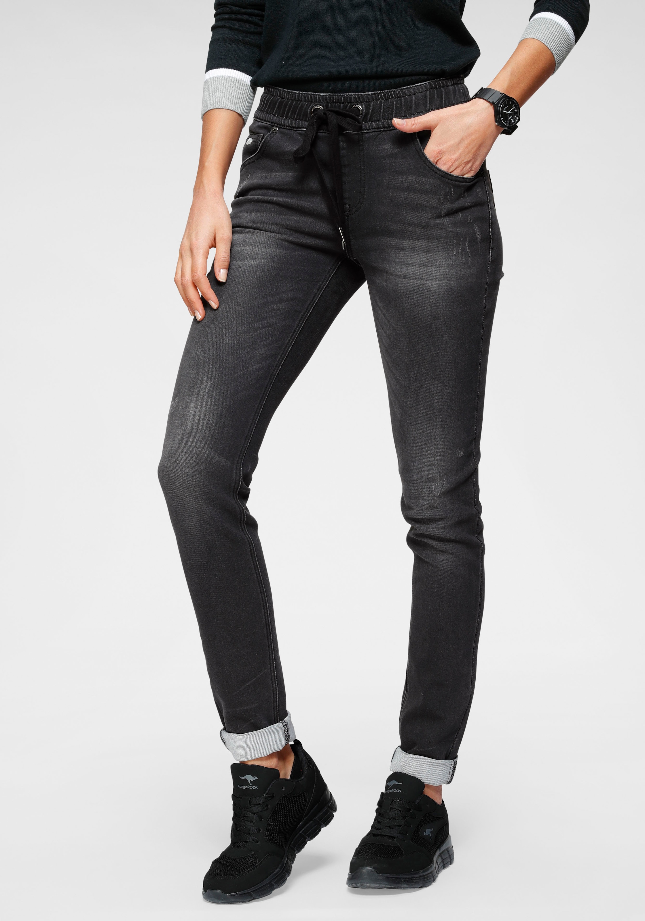 Jogg Denim-Optik in Bündchen KangaROOS bei ♕ mit elastischem Pants,