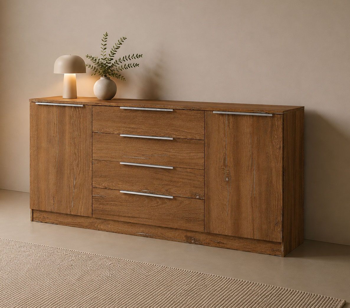 borchardt Möbel Kommode »Oliva, Kommode mit Metallgriffen« mit 4 Schubkästen