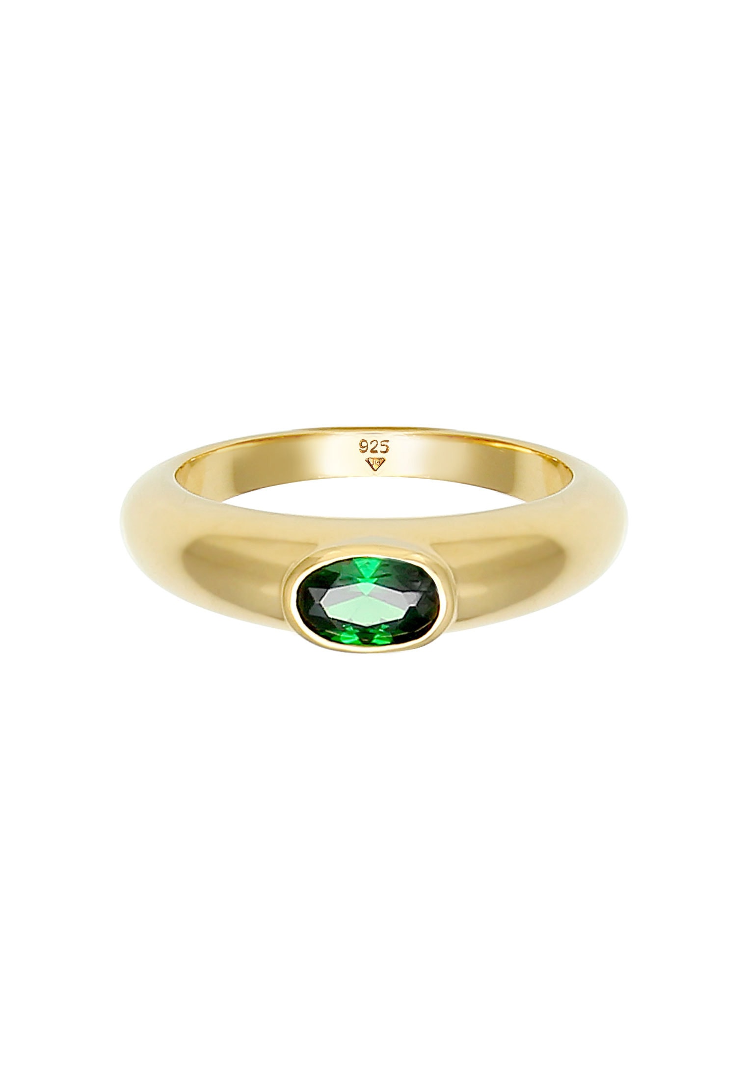 Elli Silberring »Ring Bandring Zirkonia Oval Solitär 925 Sterling Silber«