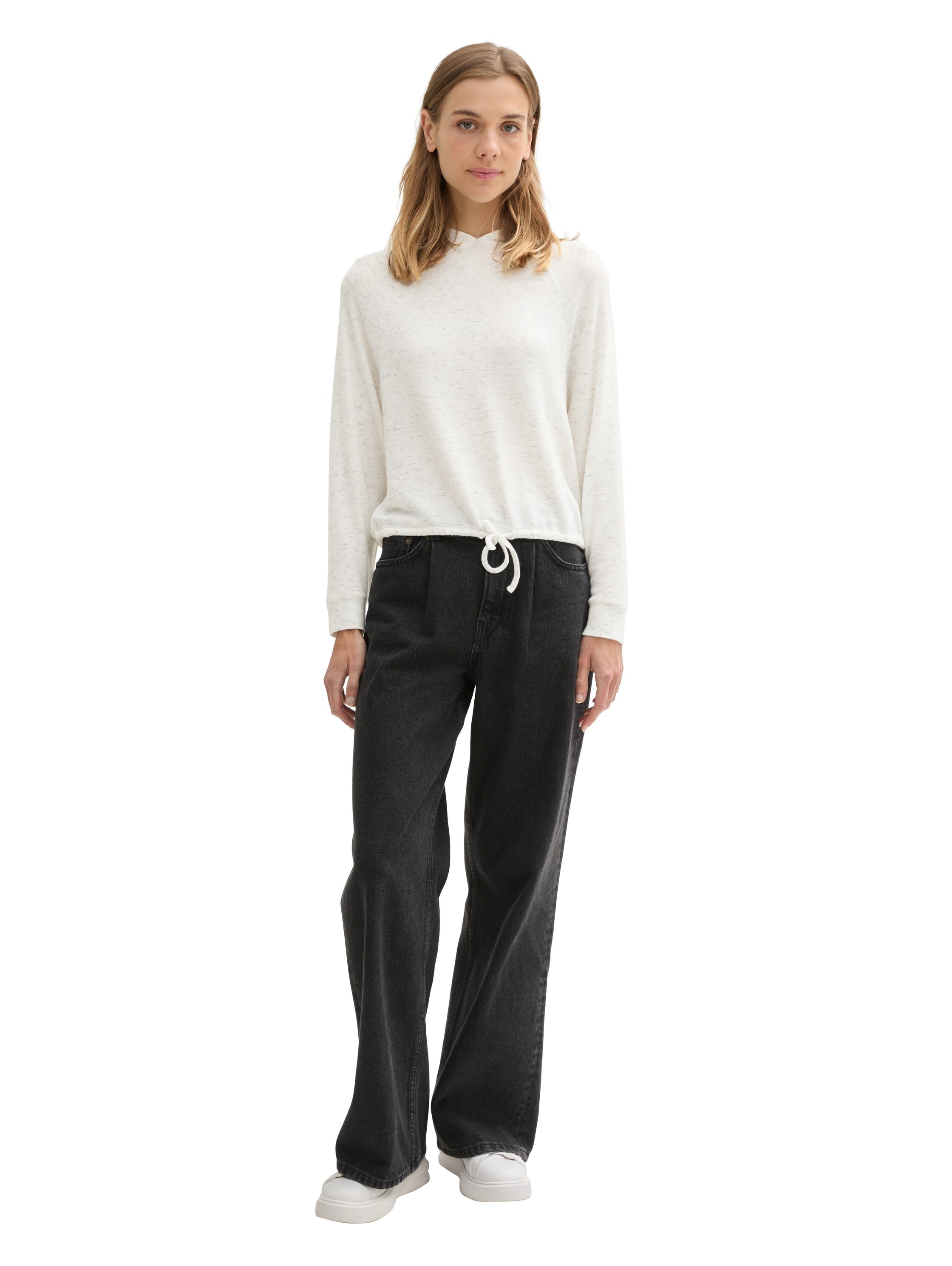 TOM TAILOR Denim Kapuzensweatshirt, mit Kordelzug am Saum
