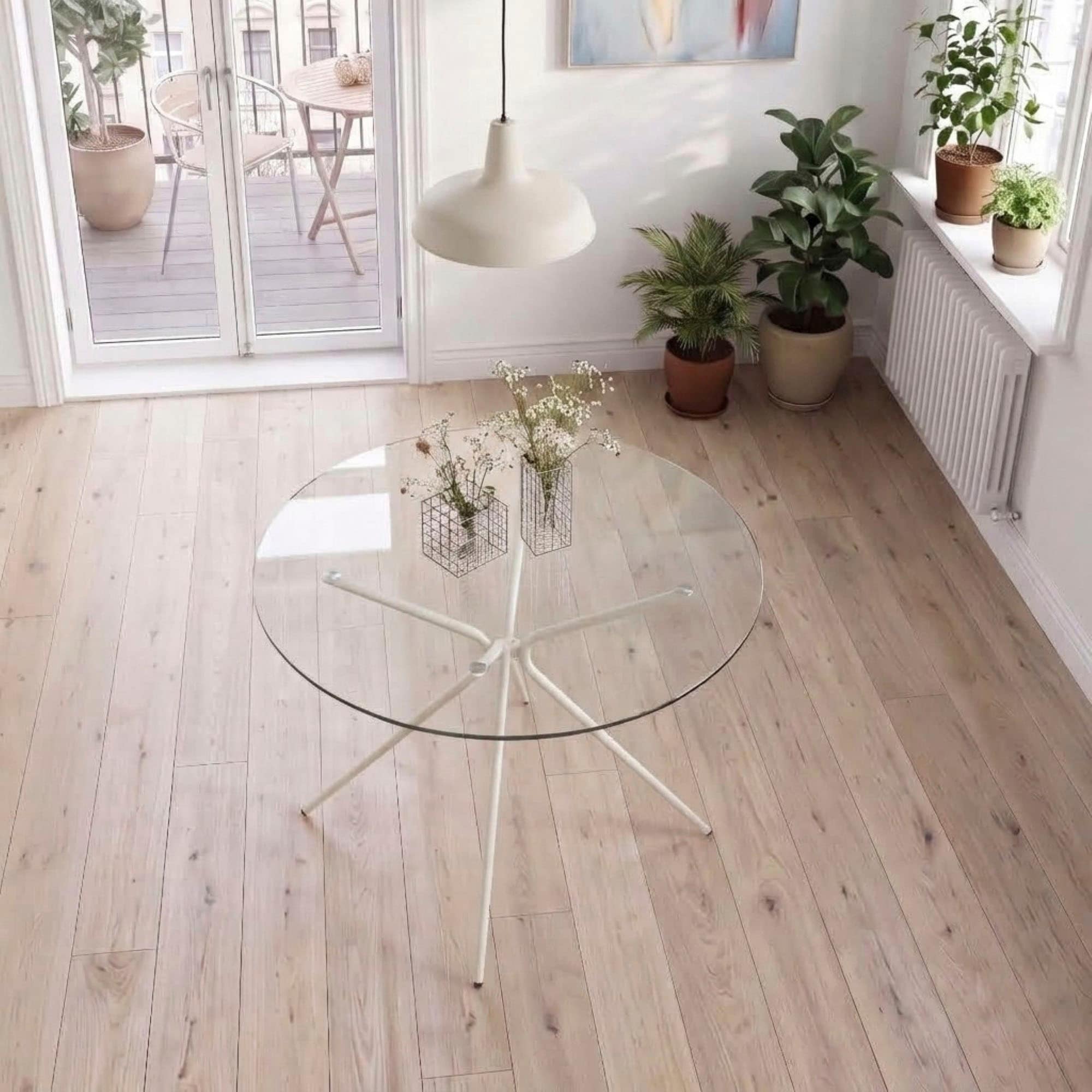 OTTO home Esstisch »Silvi, TOPSELLER!« Esstisch, Glastisch, Küchentisch, OTTOs Choice,  rund, Ø110 cm, Metallgestell