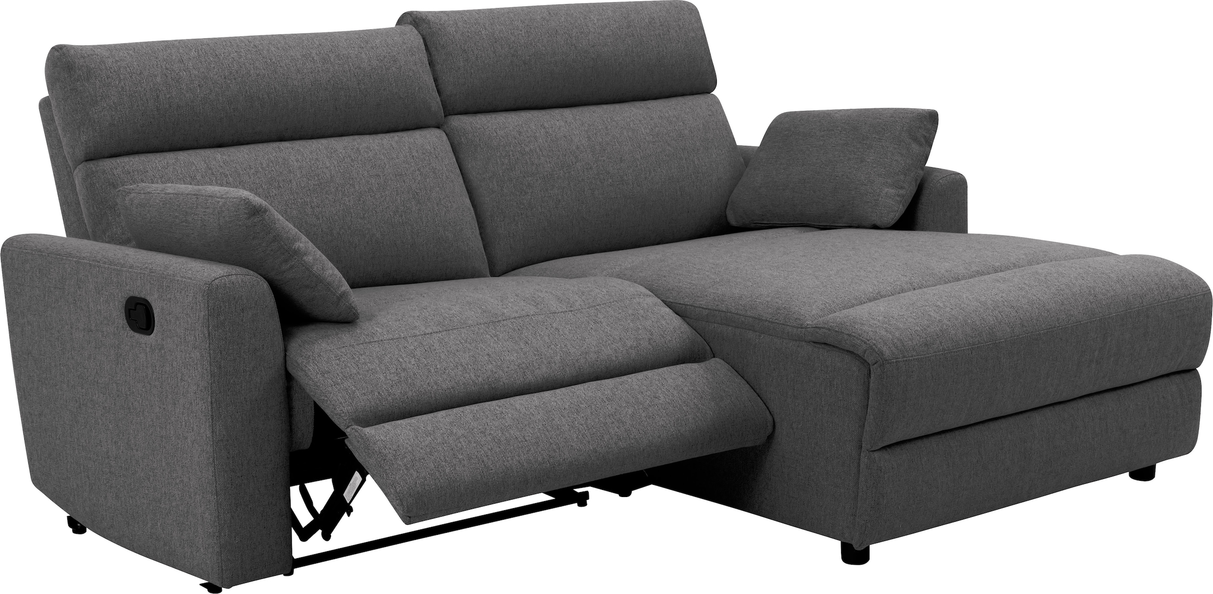 INOSIGN Ecksofa »JENNA, L-Form, 209cm, manuelle u. elektrische Funktion, mit USB A/C,«, Liegefunktion 105°-150°, Federkern, Struktur fein
