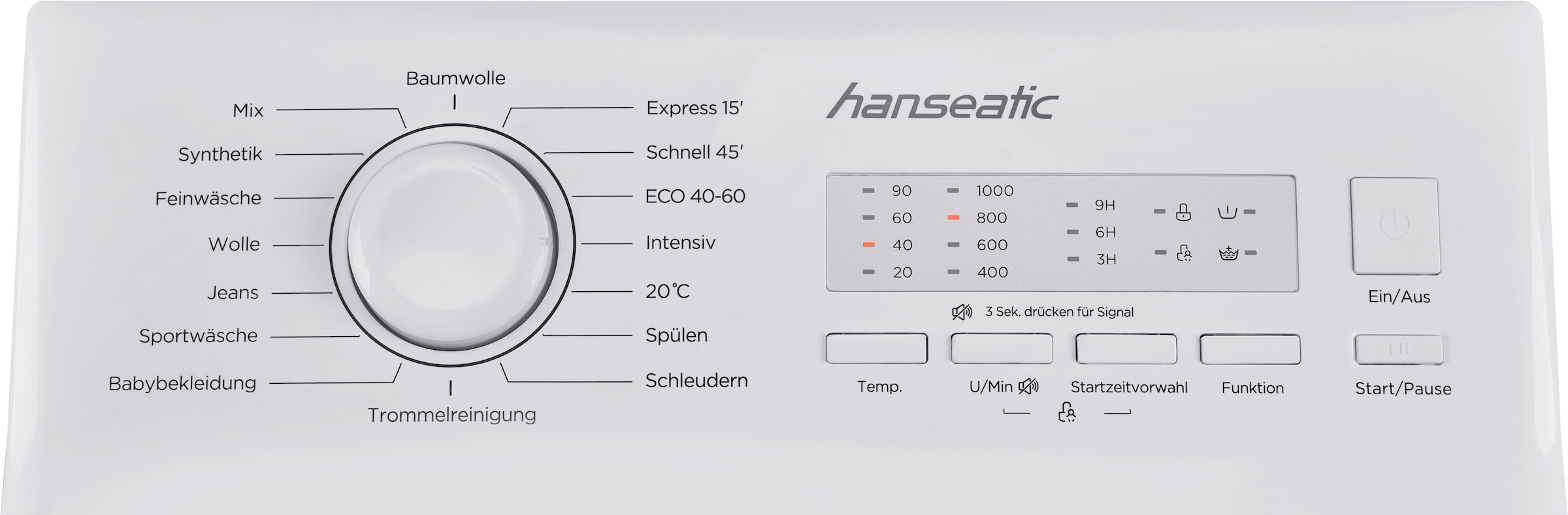 Hanseatic Waschmaschine HTW510D, Mengenautomatik, 5 U/min, Toplader, 1000 Jahren mit XXL Überlaufschutzsystem kg, Garantie 3