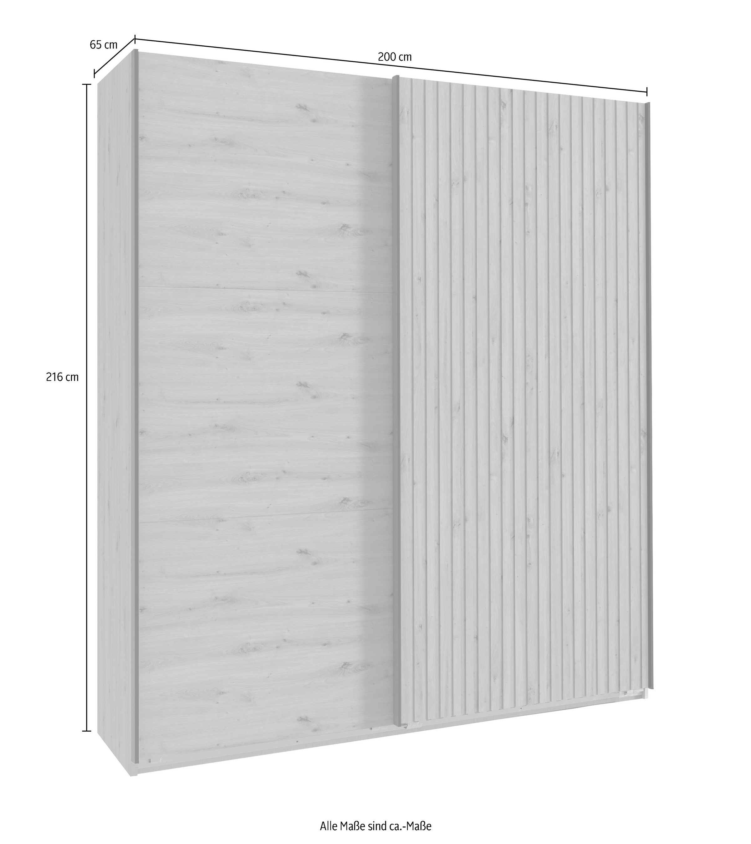 Wimex Schwebetürenschrank »Andorra by fresh to go«, Mit 3D-Leisten für Akustikpaneel-Optik