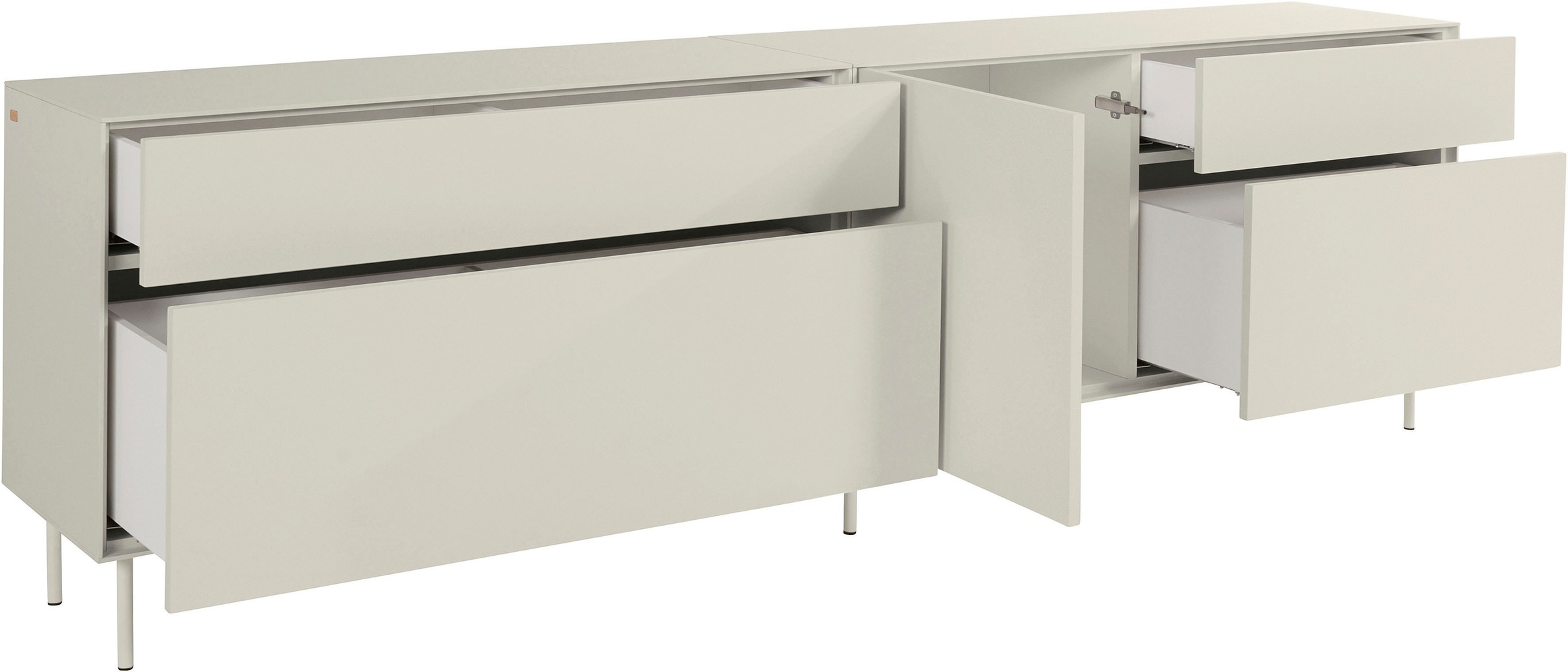 LeGer Home by Lena Gercke Lowboard »Essentials«, (2 St.), Breite: 239cm, MDF lackiert, Push-to-open-Funktion