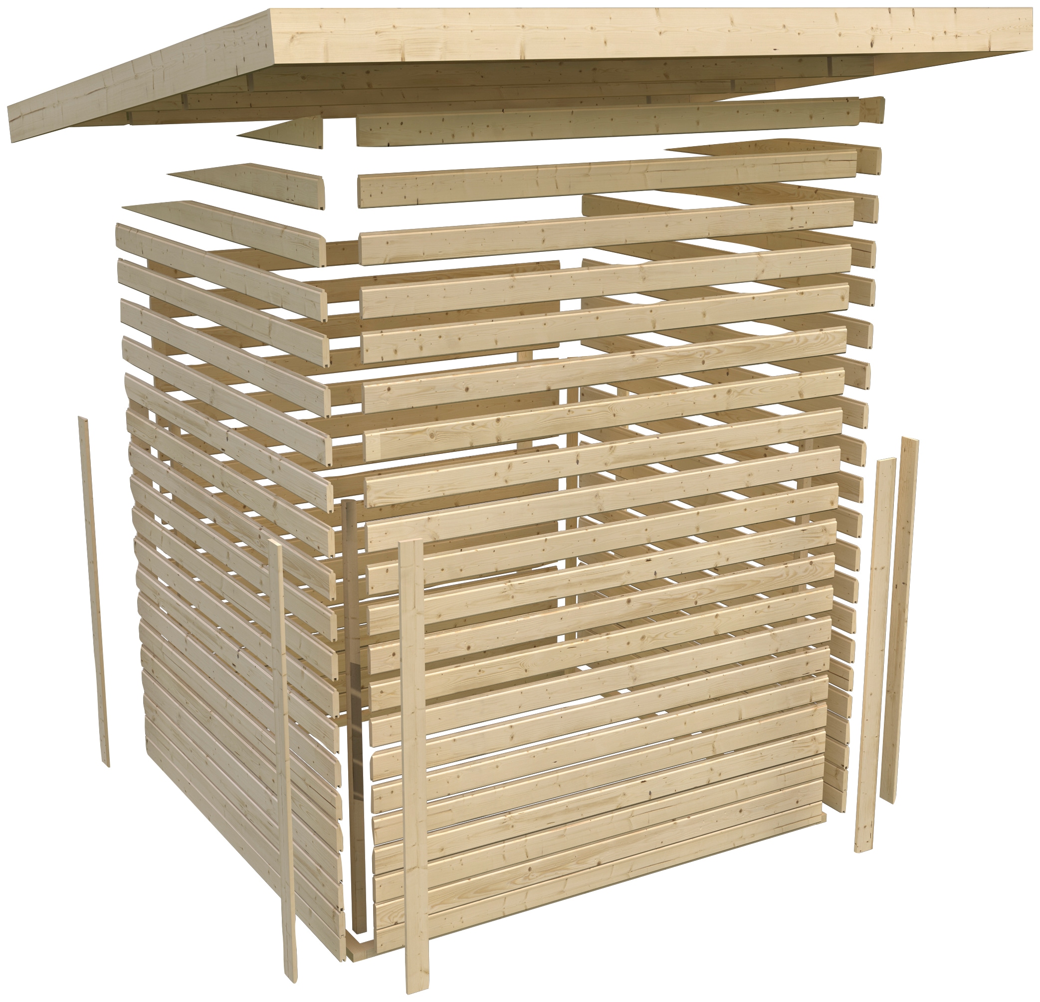 Karibu Gartenhaus »Stockach 2« anthrazit, naturbelassen oder terragrau